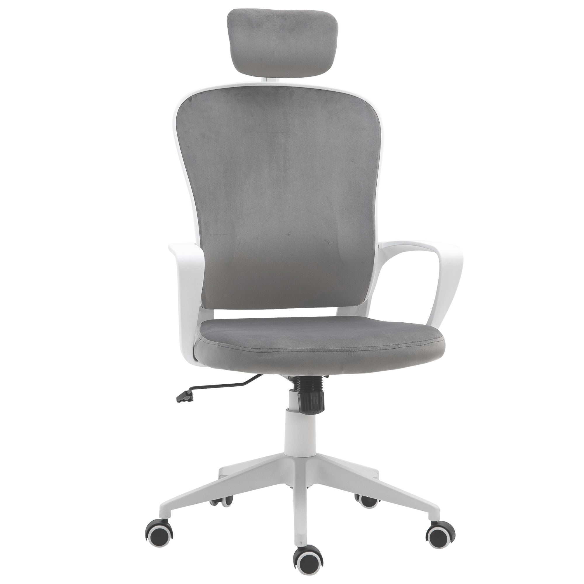 Vinsetto High-Back Office Chair Home Rocking w/ Wheel - Up-Down Headrest - Grey  | TJ Hughes