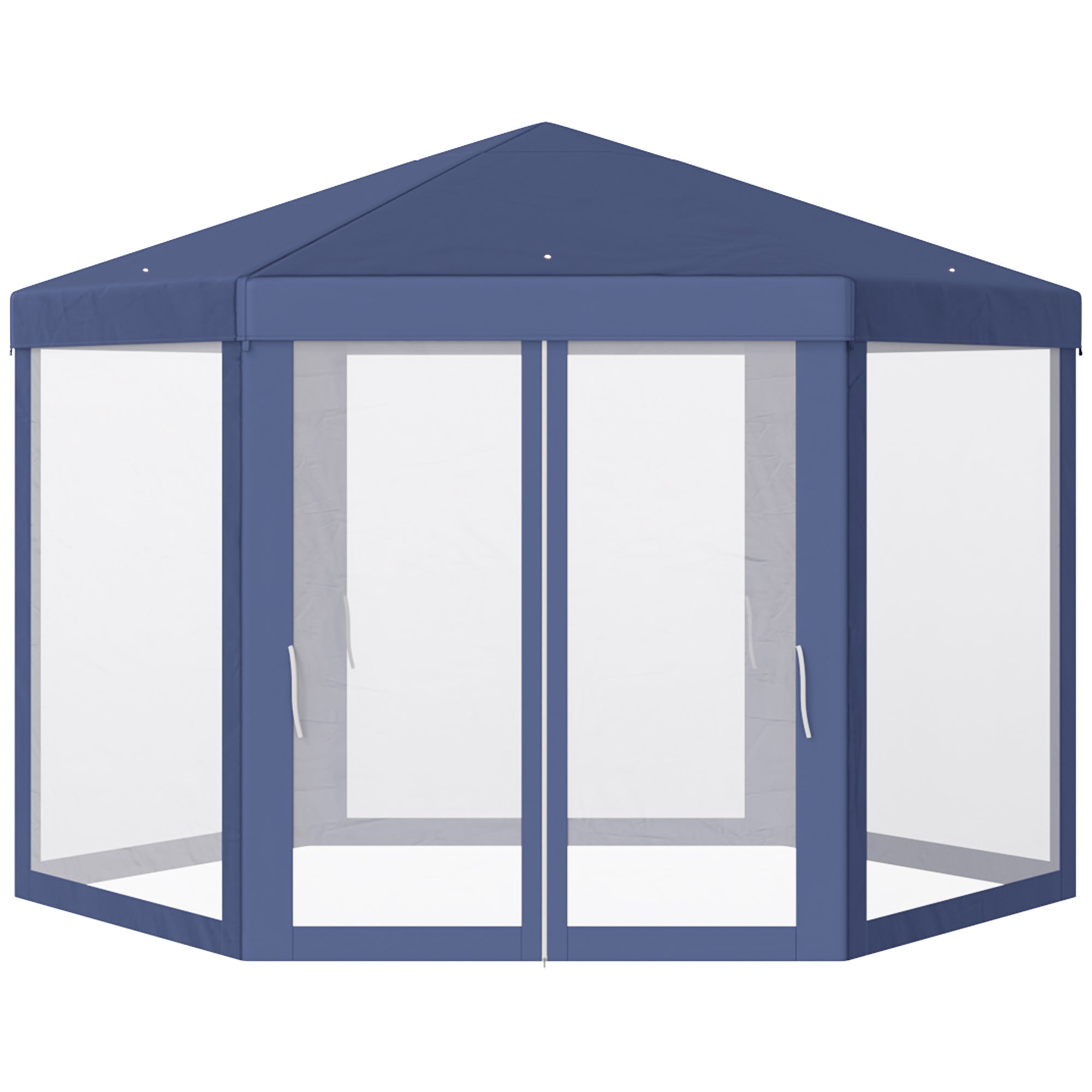 Outsunny Garden Hexagonal Gazebo Patio Outdoor Canopy Patio Party Tent Blue  | TJ Hughes