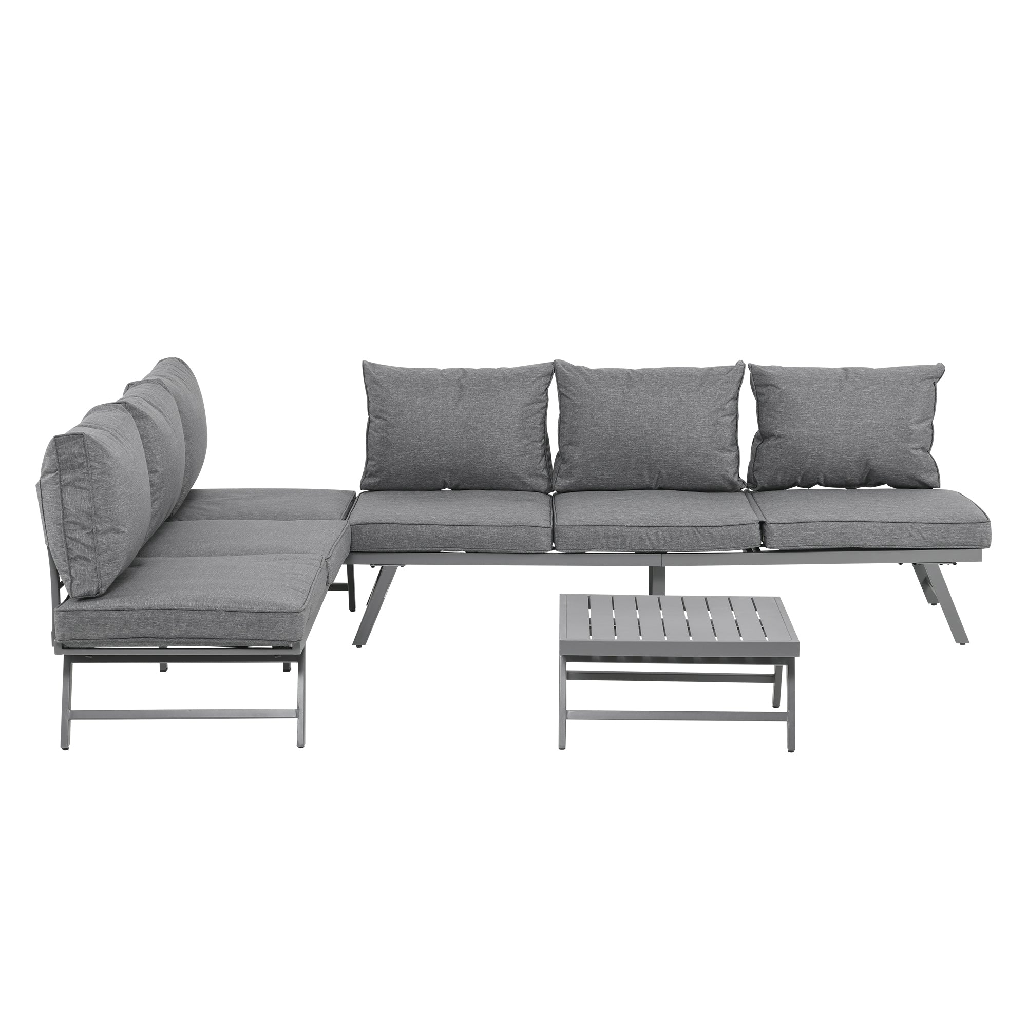 Outsunny 3 Pcs Garden Seating Set w/ Sofa Lounge Table Outdoor Patio Furniture  | TJ Hughes