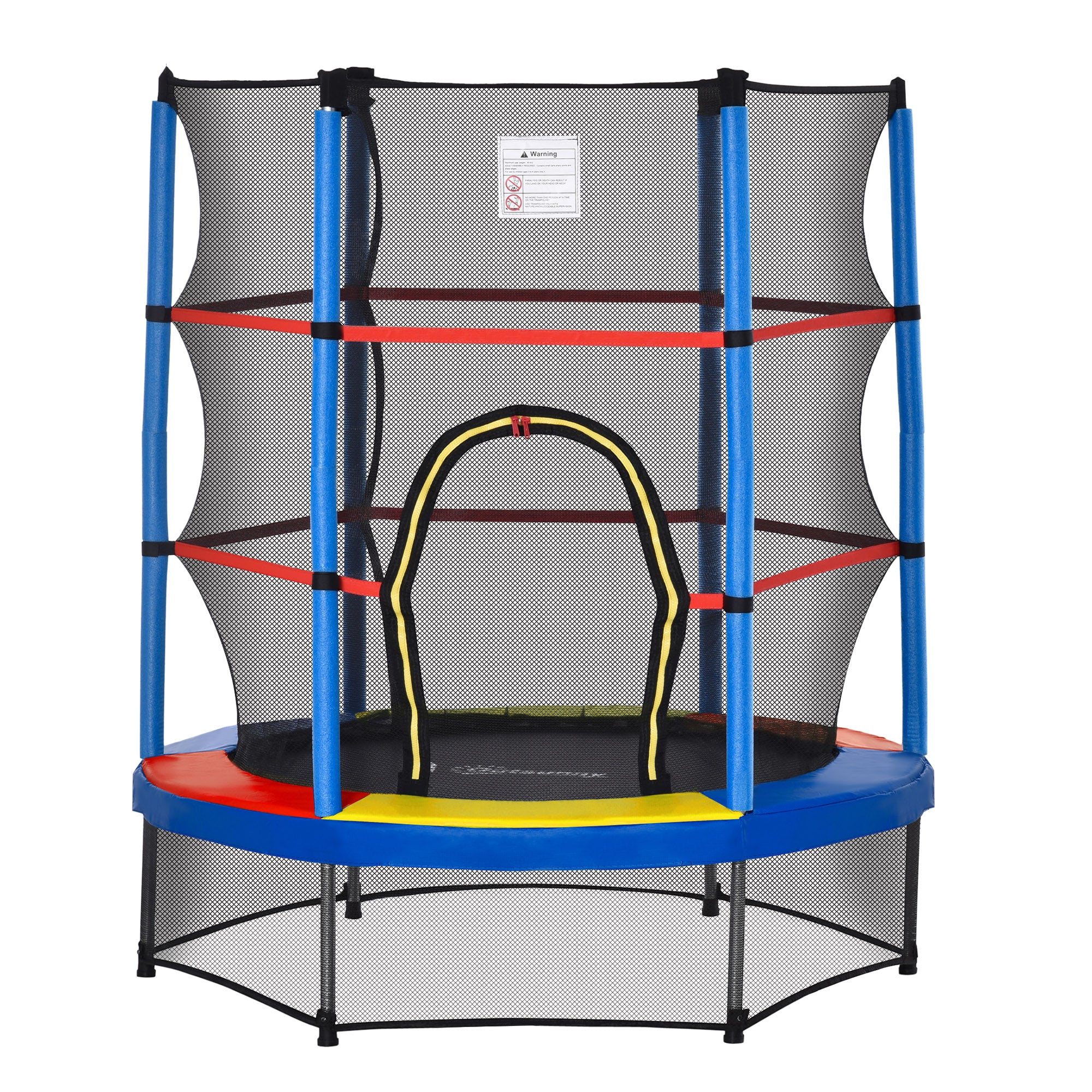 HOMCOM Kids Trampoline Mini Bouncer w/ Enclosure Net for 3-6 Years Multi Colour  | TJ Hughes