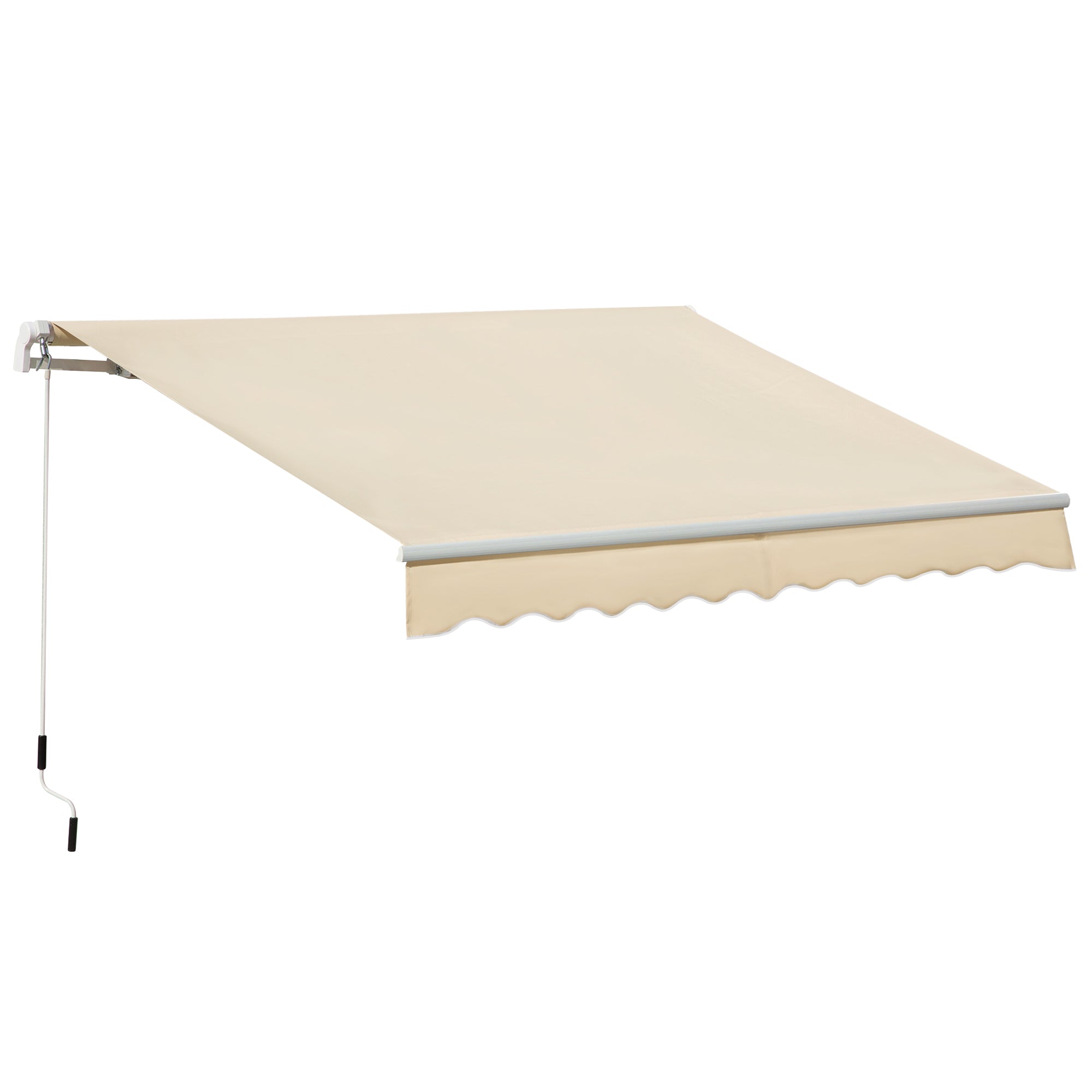 Outsunny 3.5x2.5m Manual Awning Window Door Sun Weather Shade w/ Handle Beige  | TJ Hughes