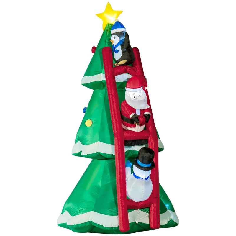 HOMCOM Christmas Inflatable Christmas Tree with Ladder 8’ - TJ Hughes