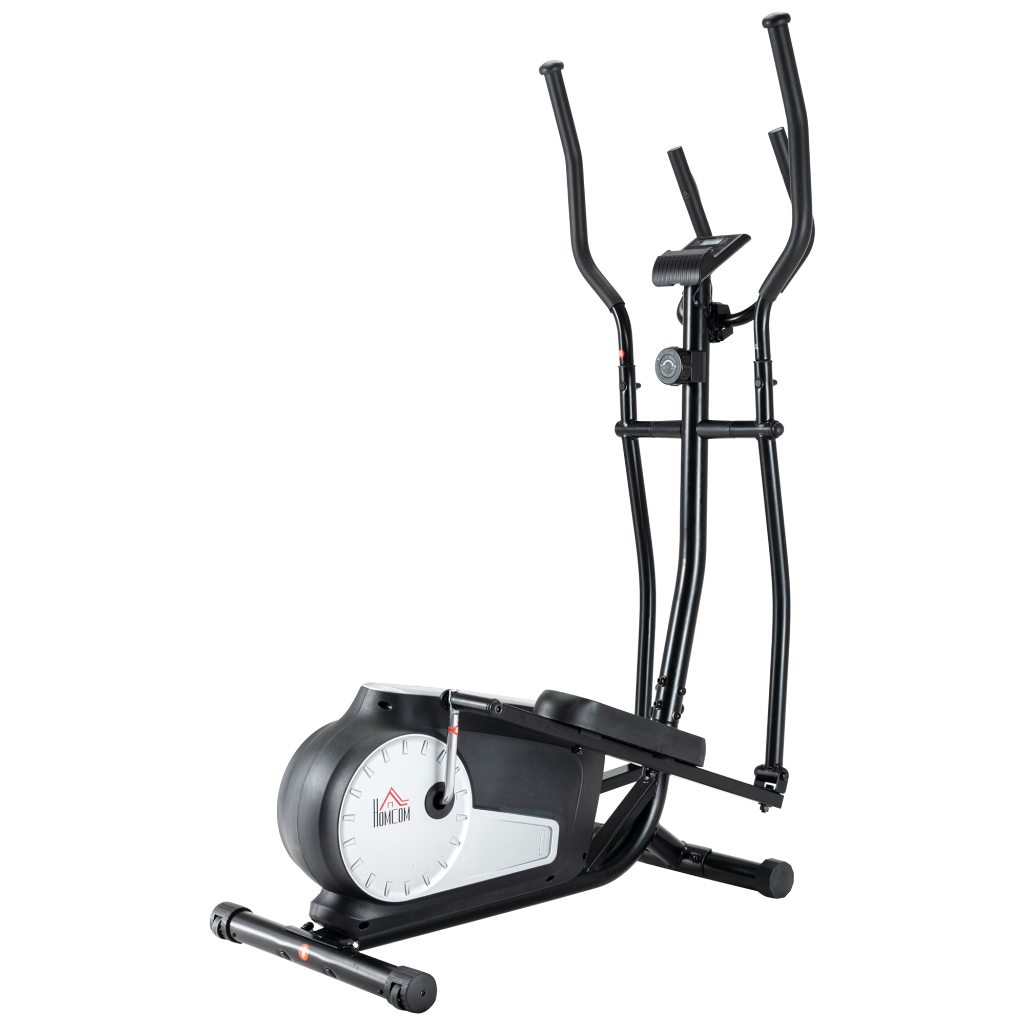 HOMCOM Elliptical Cross Trainer w/ Adjustable Resistance - LCD Monitor - Wheels  | TJ Hughes