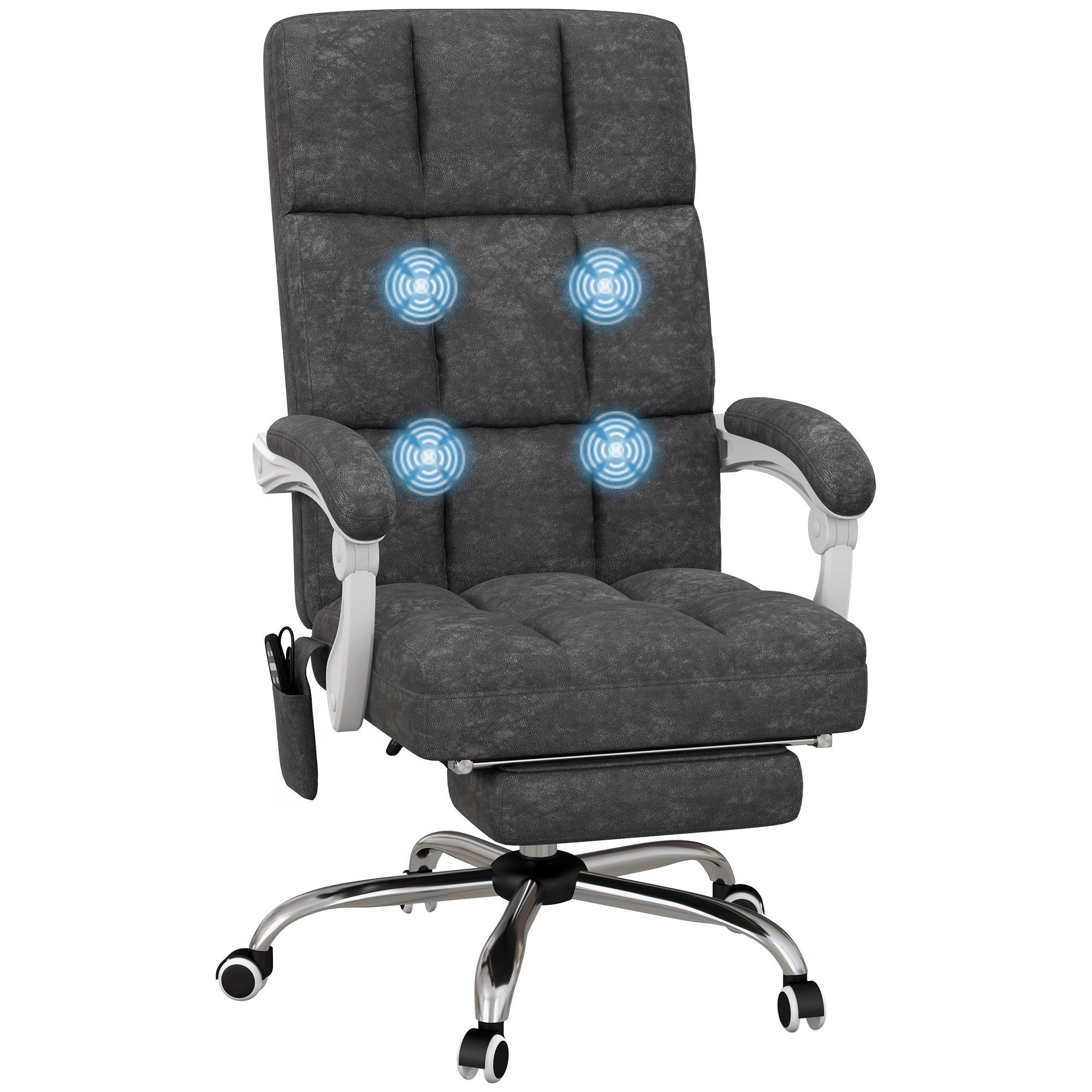 Vinsetto Massage Office Chair - Ergonomic Desk Chair - Comfy Work Study Chair with Heat - Padded Seat - 135deg Reclining Back and Footrest for Home Offi