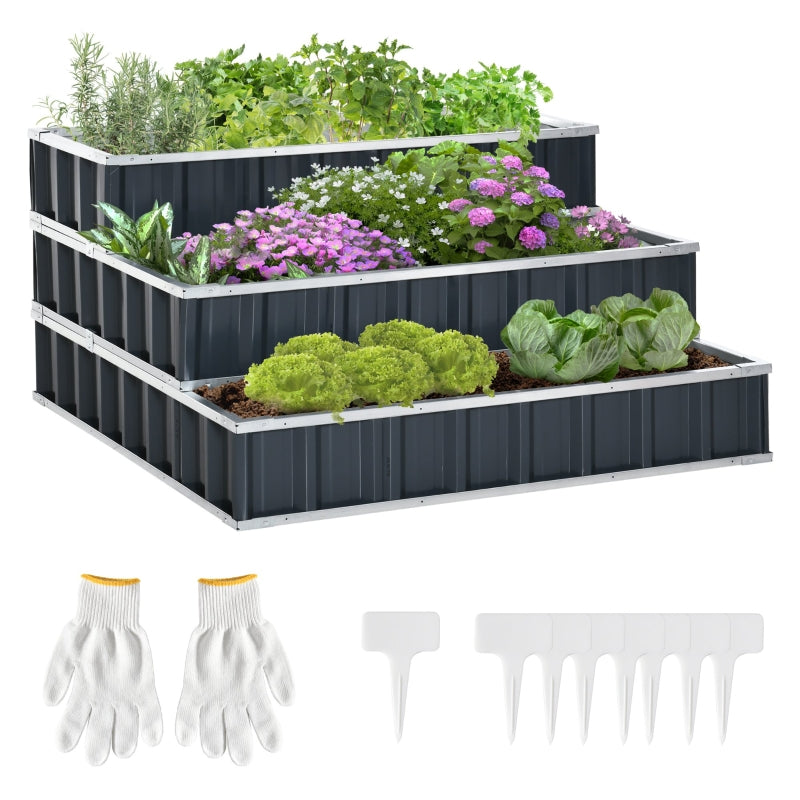 Outsunny 3 Tier Raised Garden Bed  | TJ Hughes