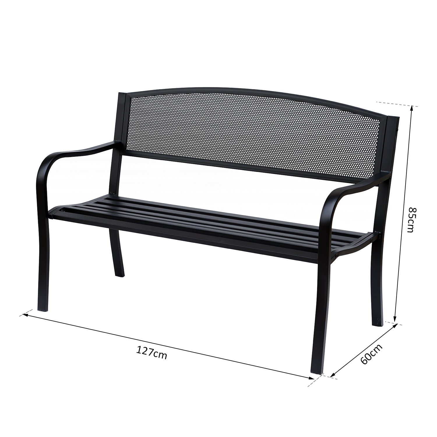 Outsunny Garden Bench - Black  | TJ Hughes