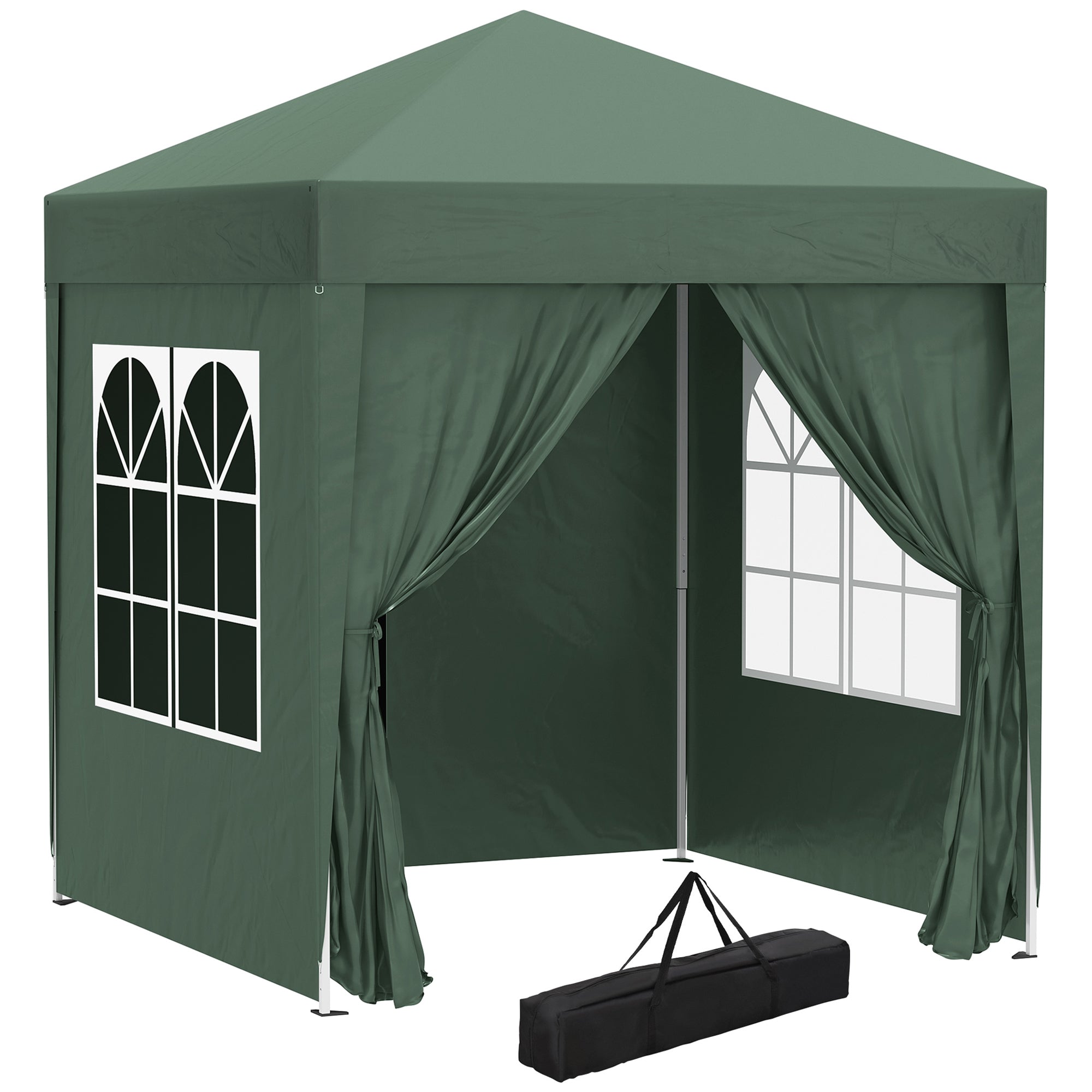 Outsunny 2mx2m Pop Up Gazebo Party Tent Canopy Marquee with Storage Bag Green  | TJ Hughes