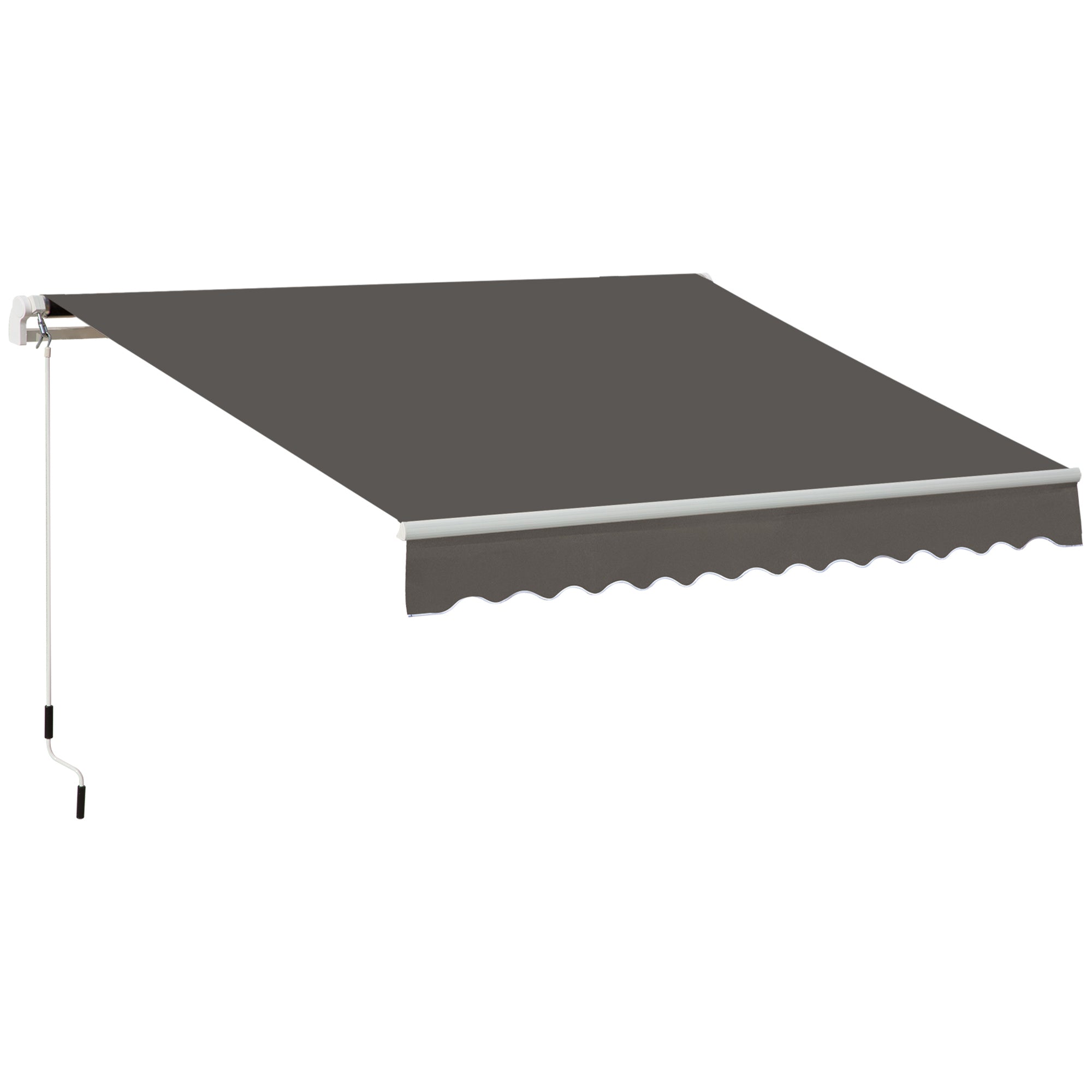 Outsunny Manual Retractable Awning Garden Shelter Canopy 3 x 2m Grey  | TJ Hughes