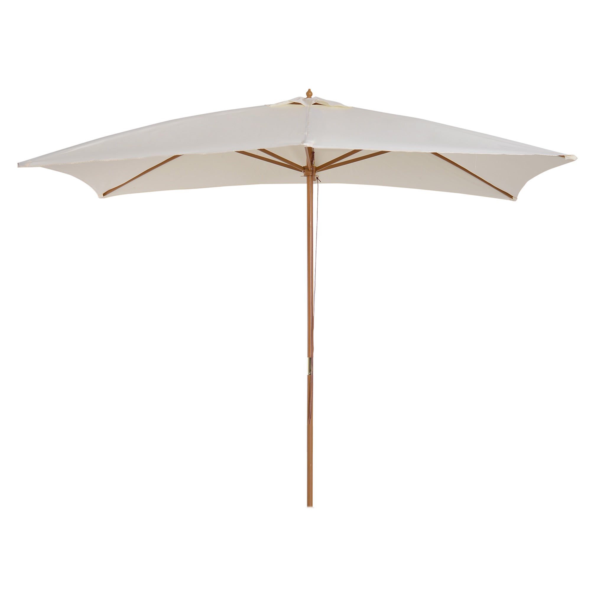 Outsunny Wooden Garden Parasol Sun Shade Patio Umbrella Canopy Cream White  | TJ Hughes