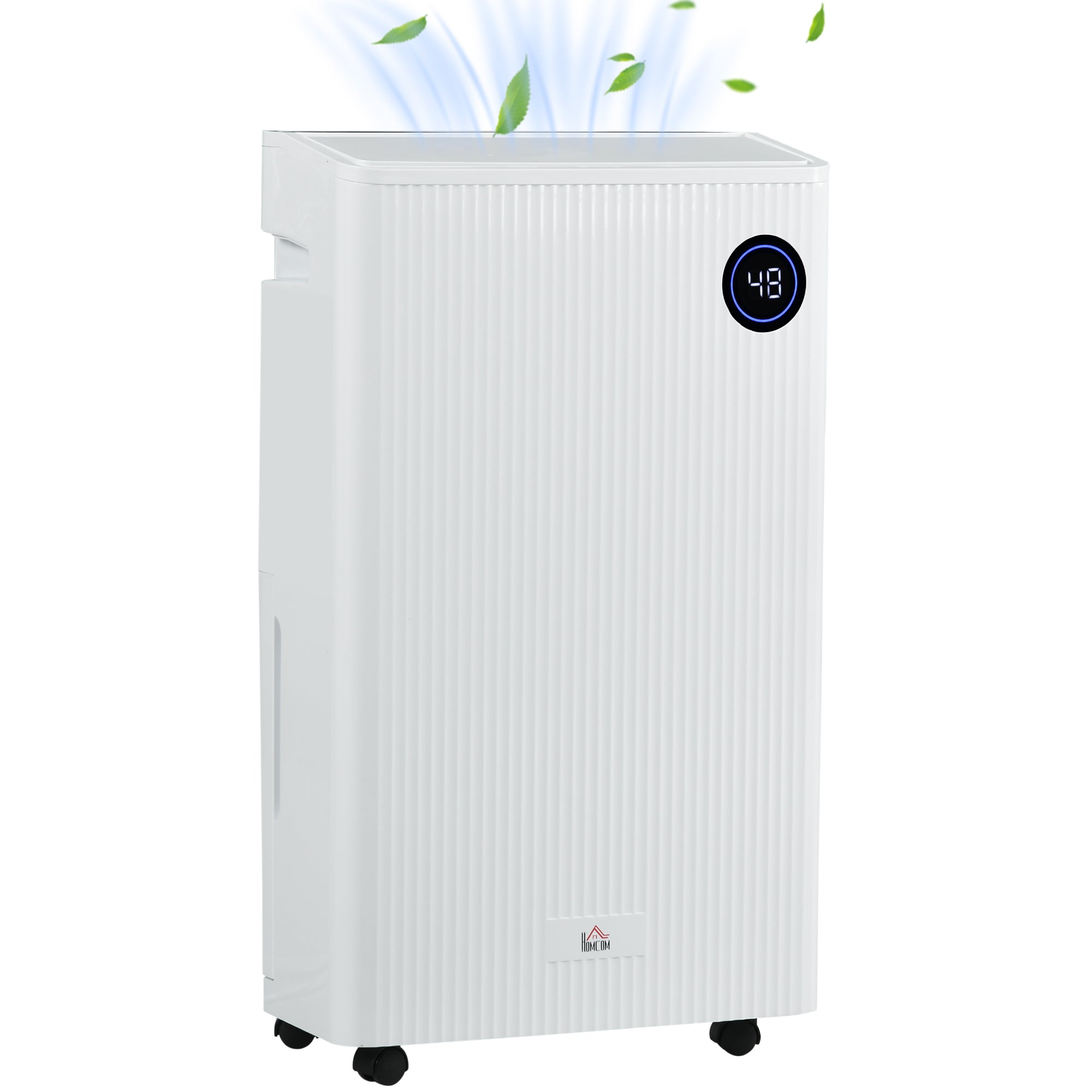 HOMCOM 16L/Day Dehumidifier with Air Purifier and HEPA Filter, UVC, Ioniser, 5.5L Water Tank, 24H Timer, for Home Damp, Condensation, Mould and Laundry Drying, White