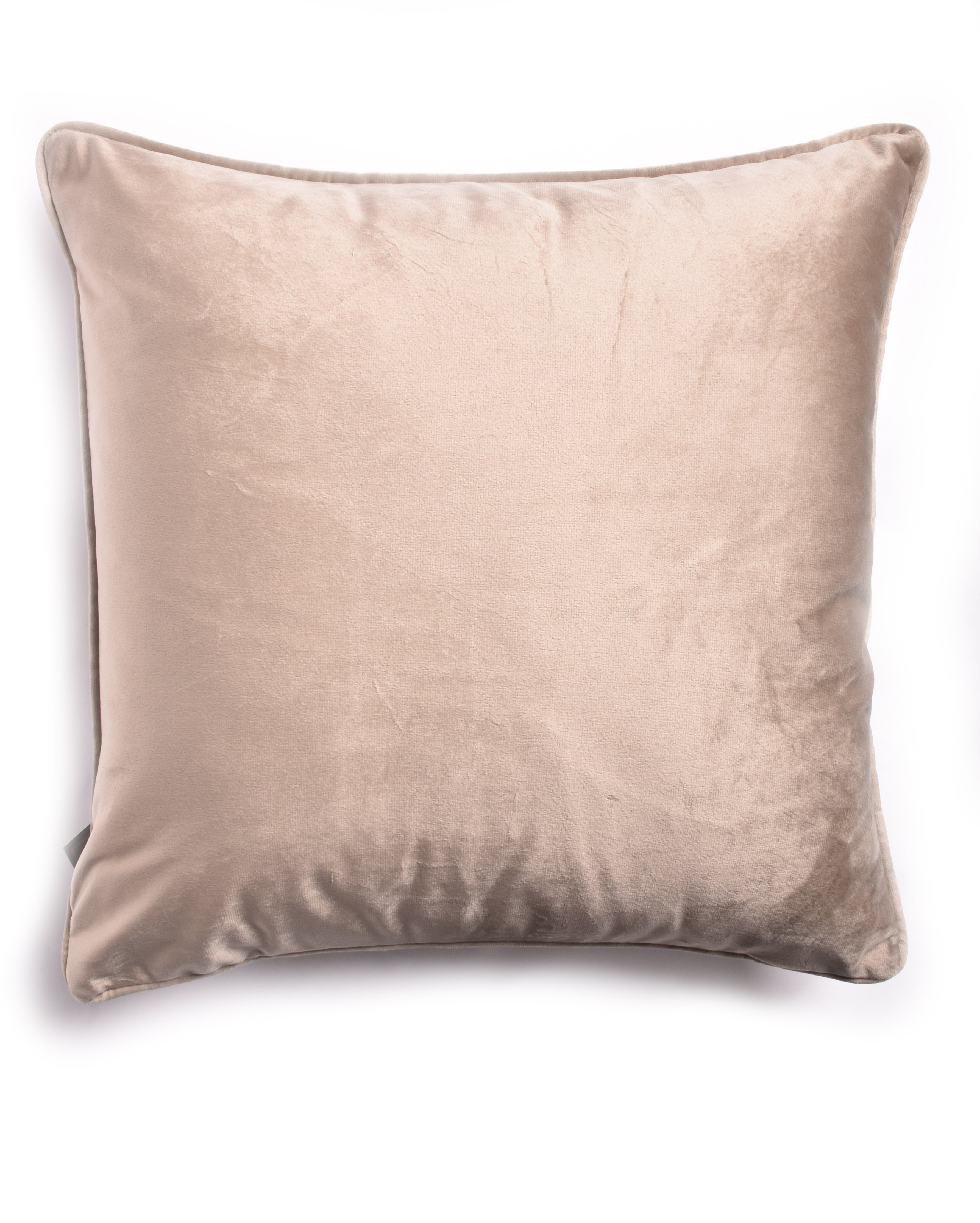 French Velvet Piped Cushion Cover 55 x 55cm - Mink - TJ Hughes Natural