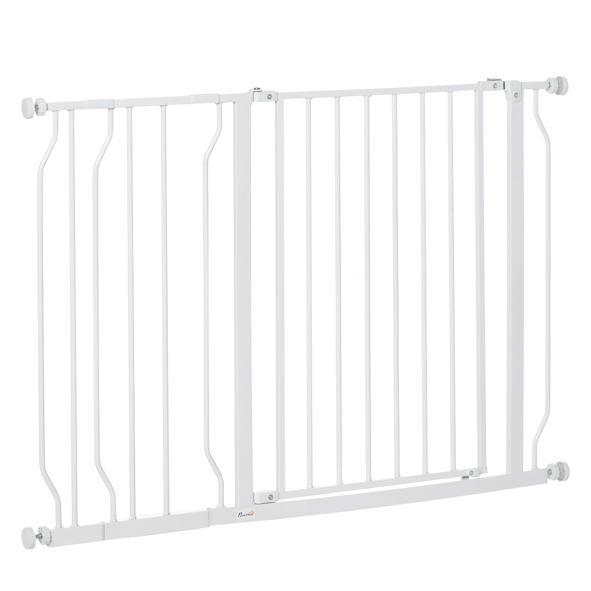 PawHut Dog Gate Wide Stair Gate w/ Door Pressure Fit - 75-115W cm - White  | TJ Hughes