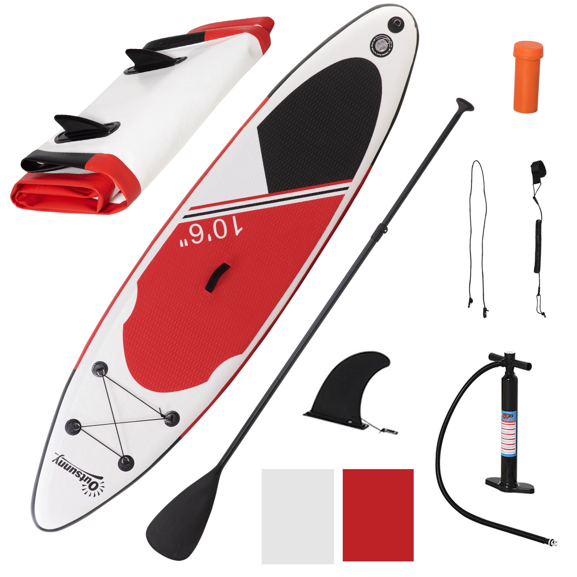 Outsunny 10Ft Inflatable Stand Up Board Non-Slip Deck Board w/ Paddle Carry Bag  | TJ Hughes