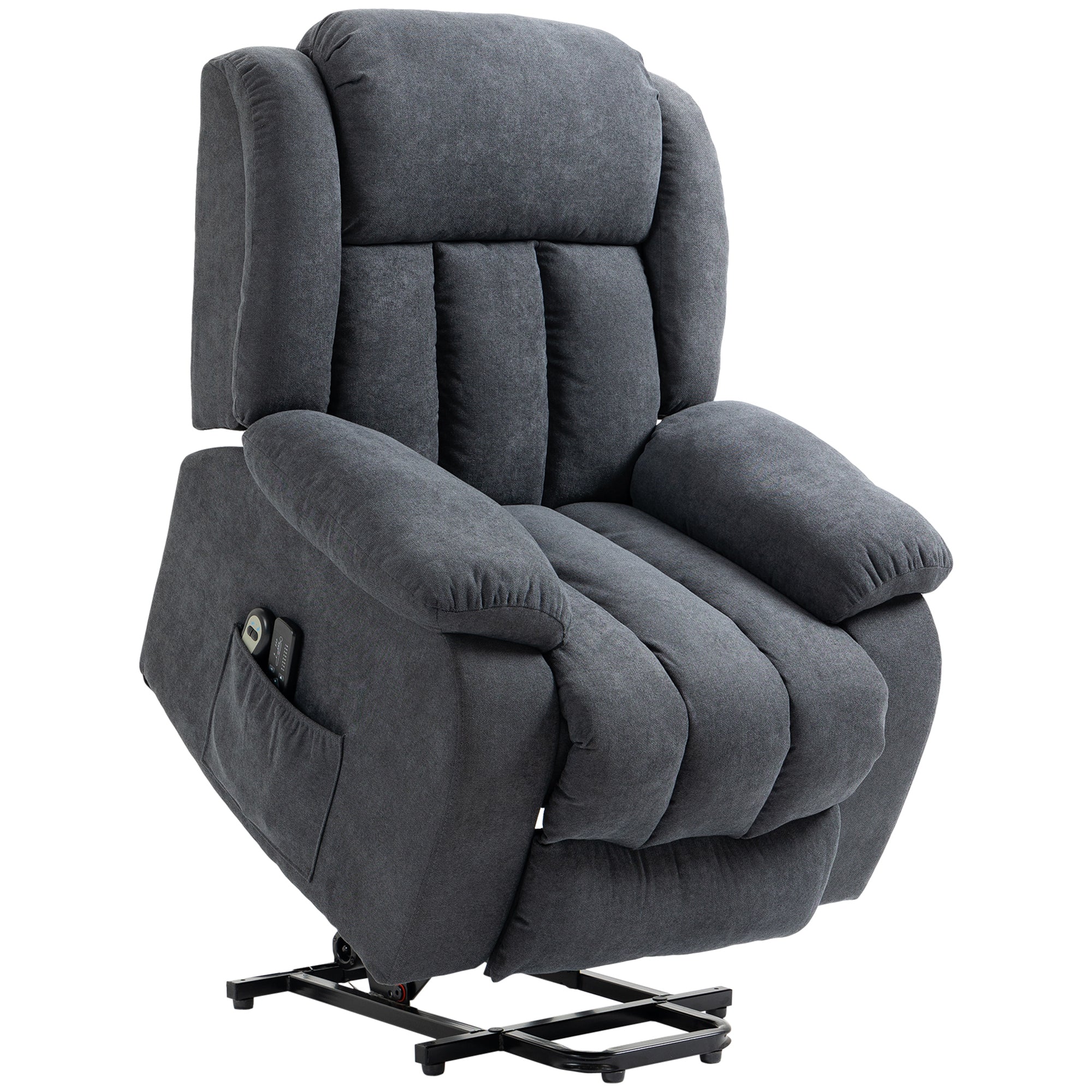 HOMCOM Heavy Duty Riser and Recliner Chair Lift Chair for the Elderly Dark Grey  | TJ Hughes