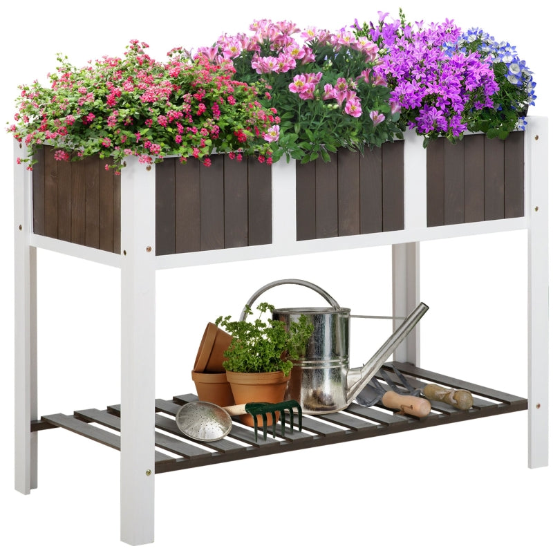 Outsunny Wooden Planter Raised Elevated Garden Bed  | TJ Hughes