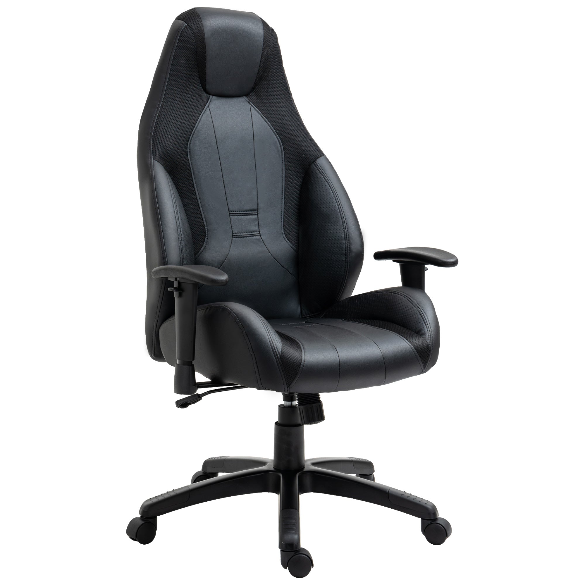 Vinsetto High Back Executive Office Chair Gaming Recliner w/ Footrest - Black  | TJ Hughes