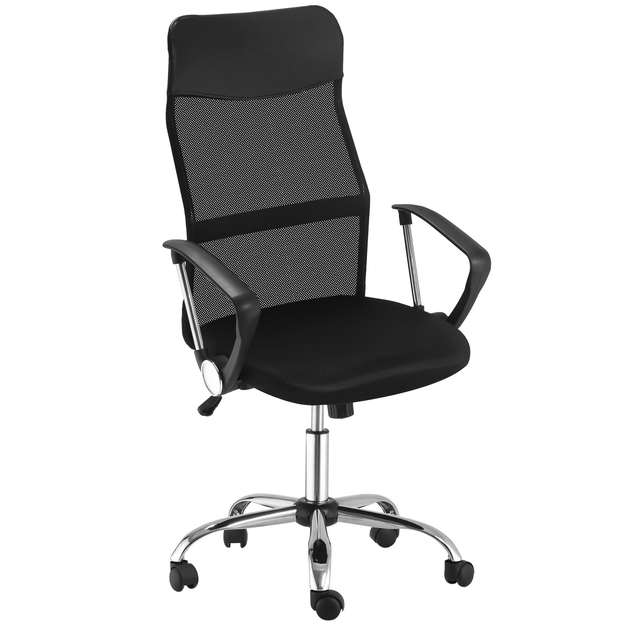 HOMCOM Executive Office Chair High Back Mesh Back Seat Desk Chairs - Black  | TJ Hughes