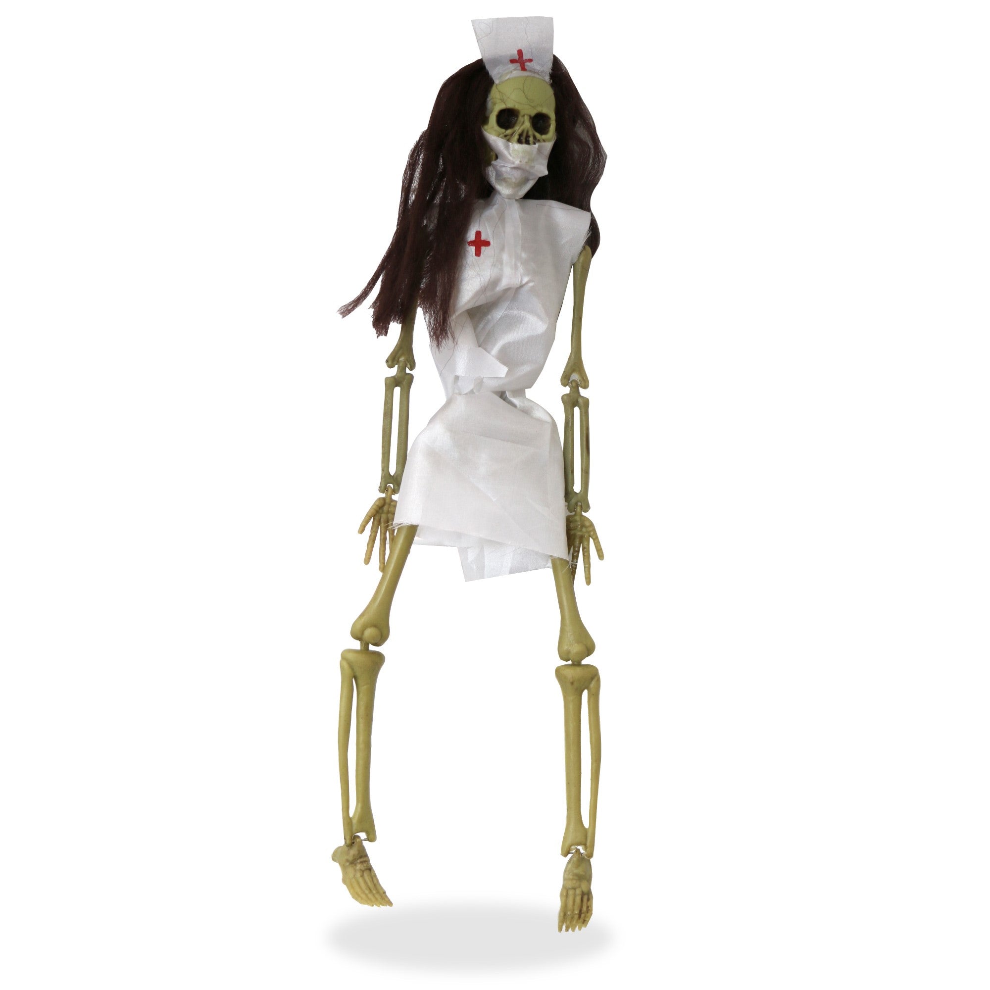 Halloween Hanging Skeleton Female Nurse 40cm - TJ Hughes