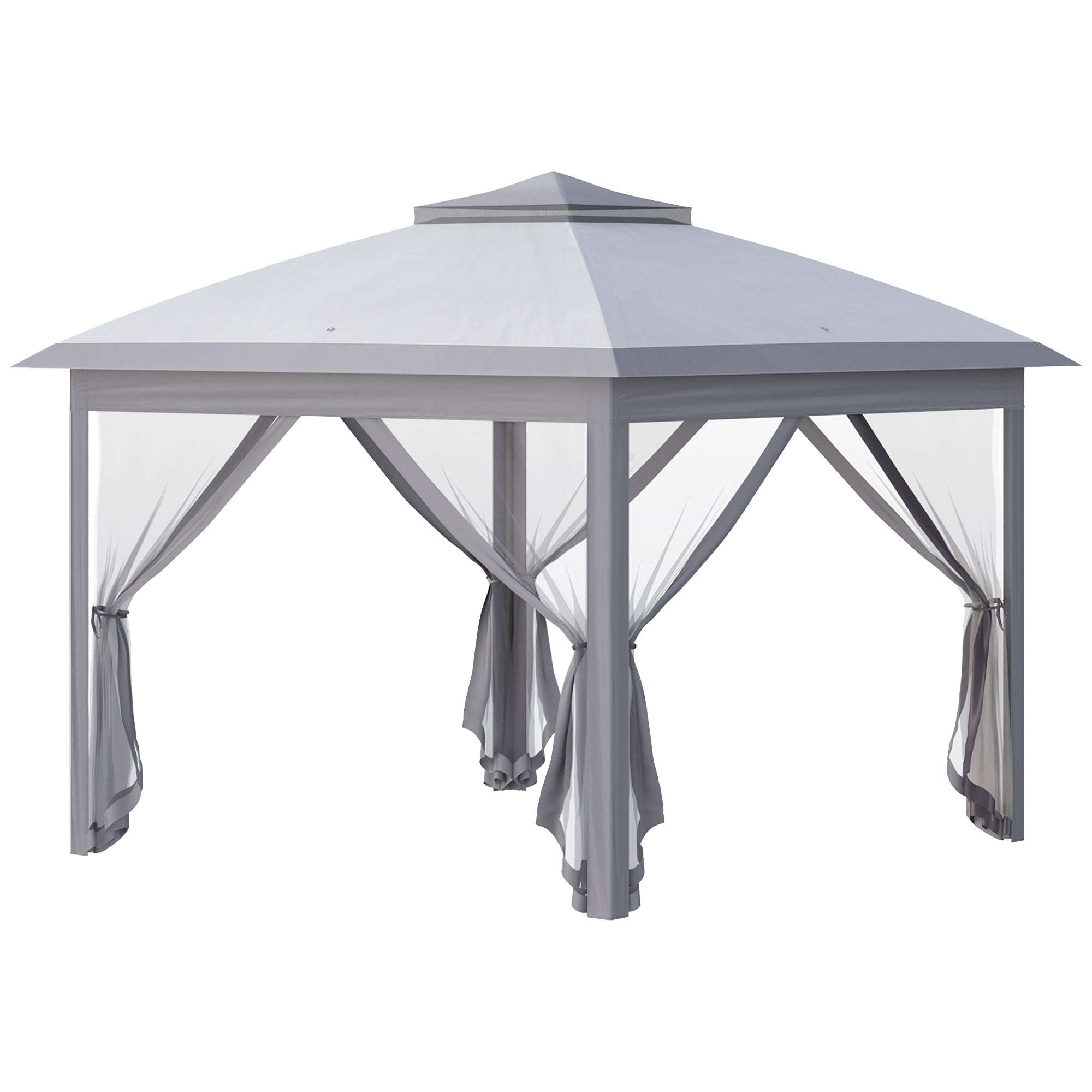 Outsunny Pop Up Gazebo Height Adjustable Canopy Tent w/ Carrying Bag - Grey  | TJ Hughes