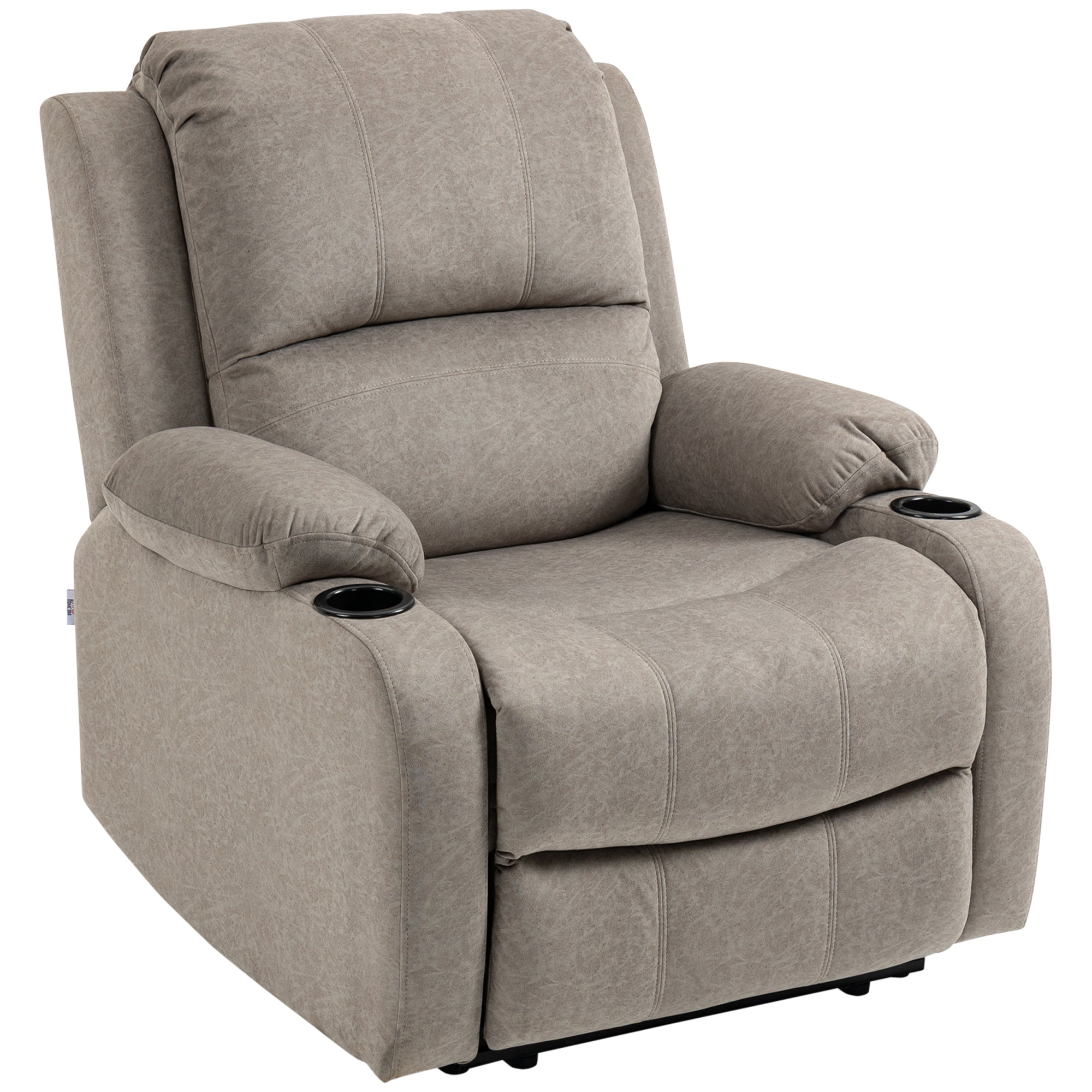 HOMCOM Recliner Armchair for Living Room - Recliner Chair with Cup Holder  | TJ Hughes