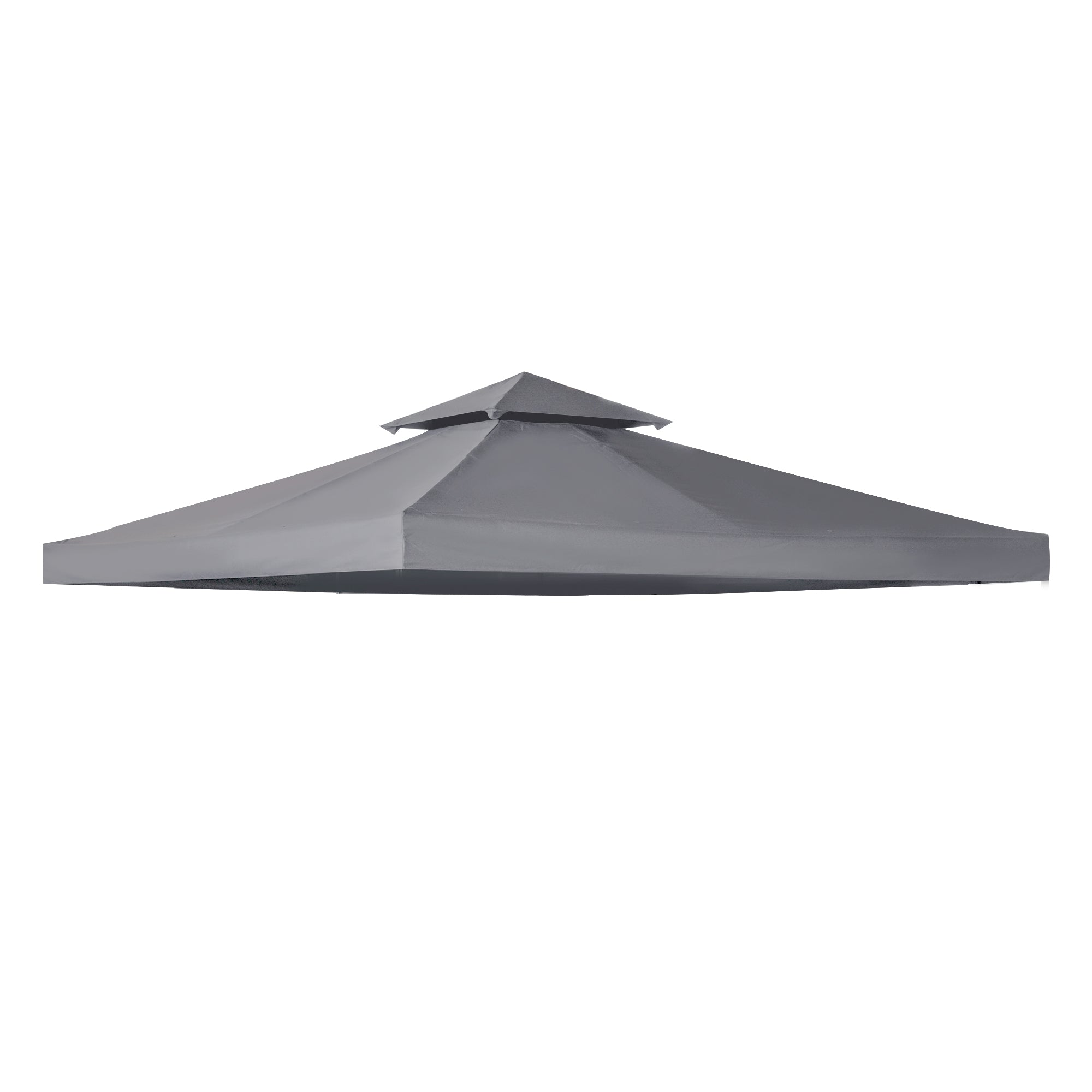 Outsunny 3(m) 2 Tier Garden Gazebo Top Cover Replacement Canopy Roof Deep Grey  | TJ Hughes