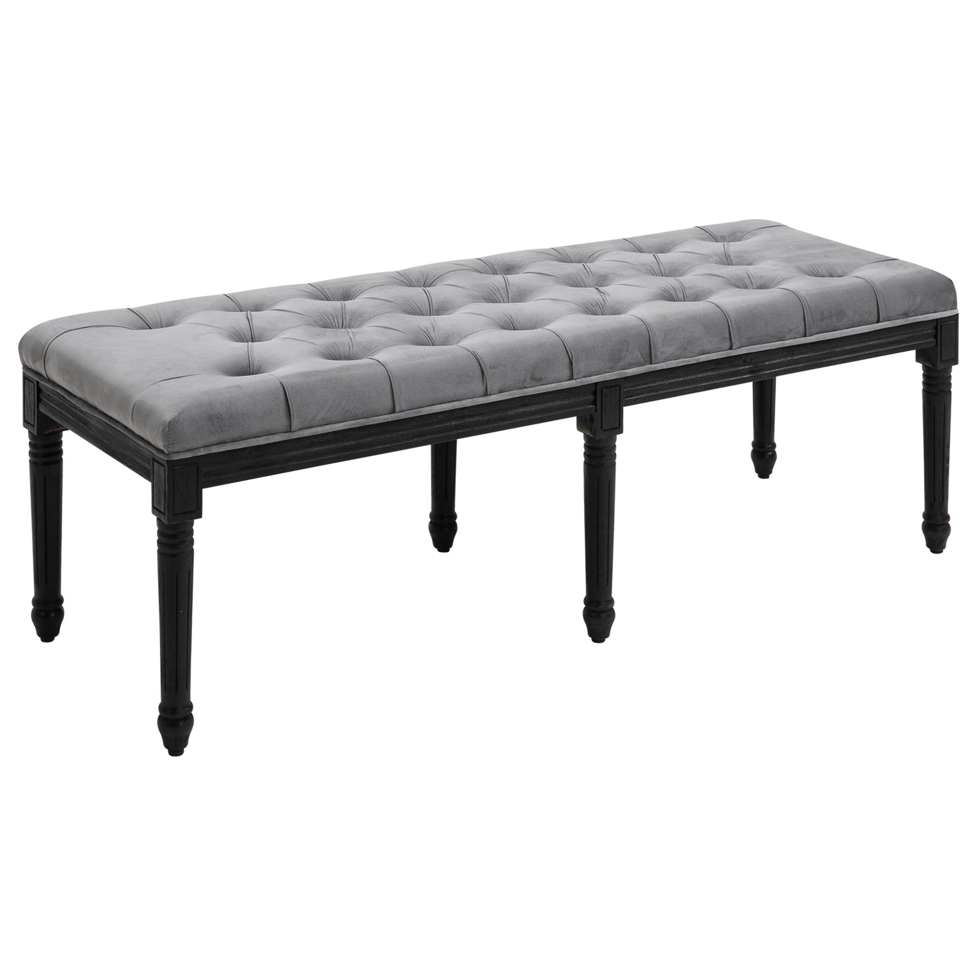 HOMCOM Fabric Bed End Bench Velvet Upholstered Tufted Accent Lounge Sofa  | TJ Hughes