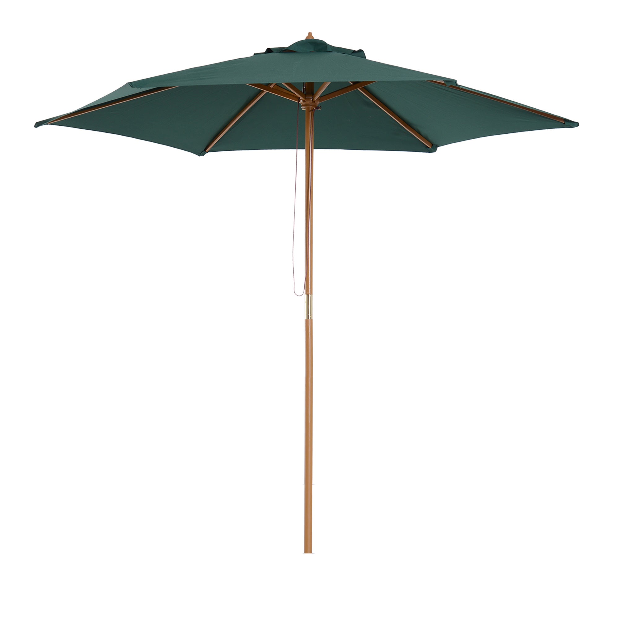Outsunny 2.5m Wood Garden Parasol Sun Shade Patio Outdoor Wooden Umbrella Canopy  | TJ Hughes