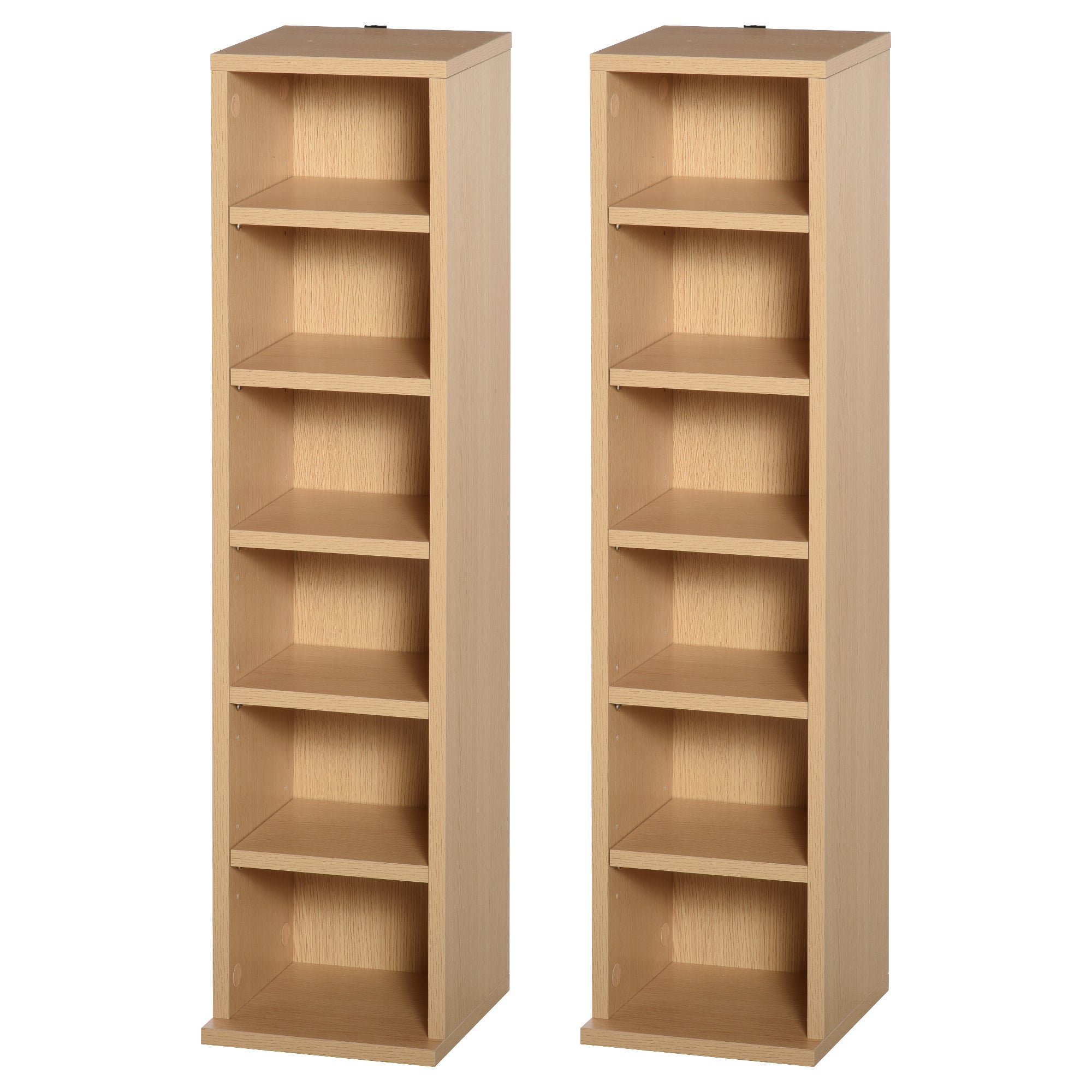 HOMCOM Set of 2 CD Media Display Shelf Unit Tower  | TJ Hughes