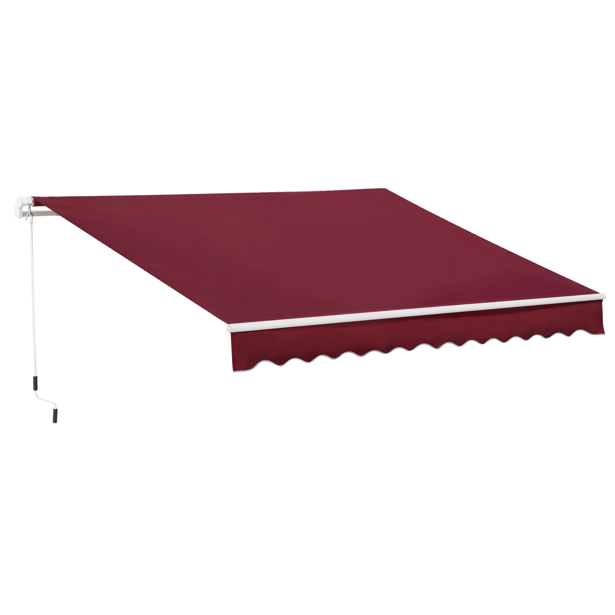 Outsunny 4x2.5m Manual Awning Window Door Sun Weather Shade w/ Handle Red  | TJ Hughes