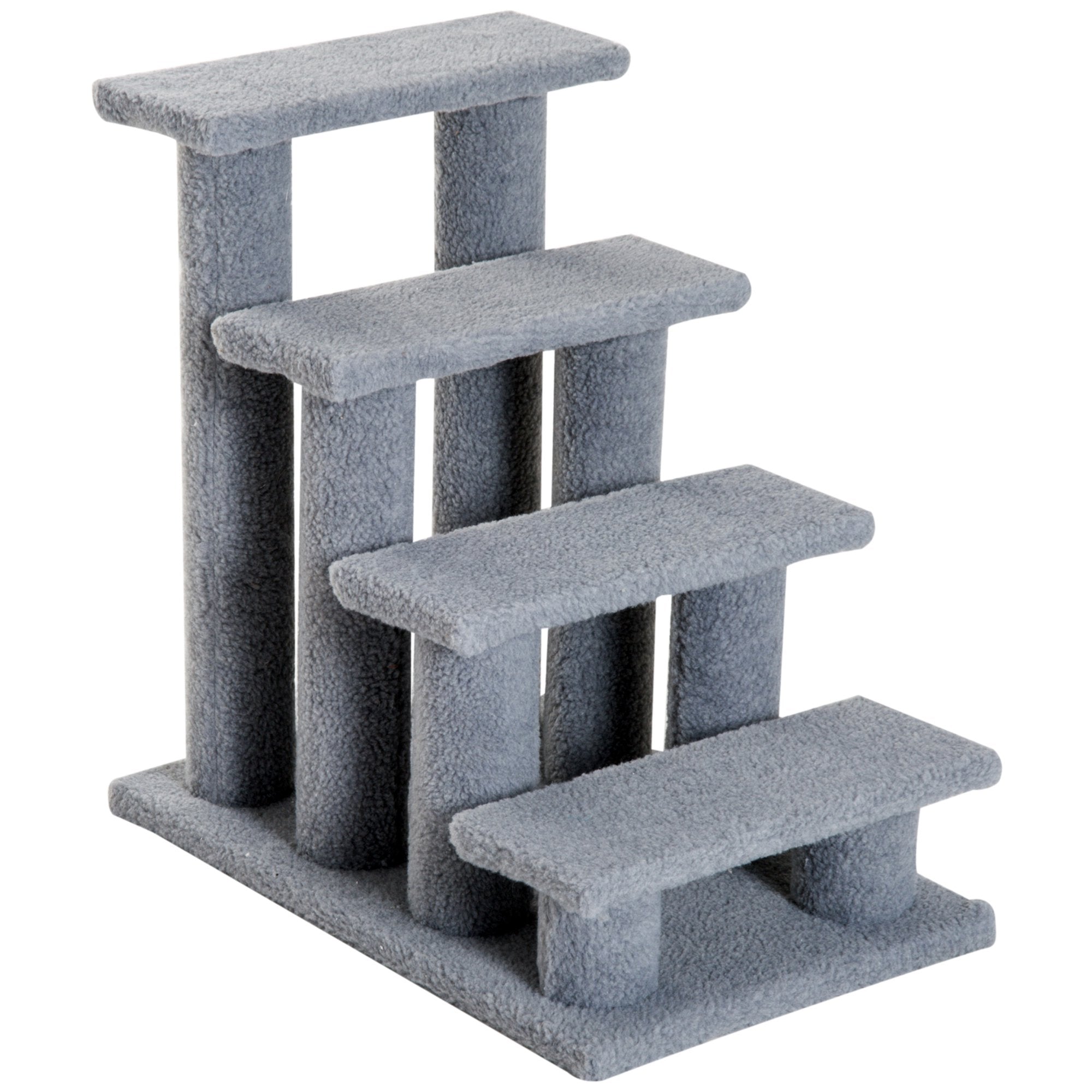 PawHut Dog Steps for Bed 4 Step Pet Stairs for Sofa Dog Cat Climb Ladder Grey  | TJ Hughes