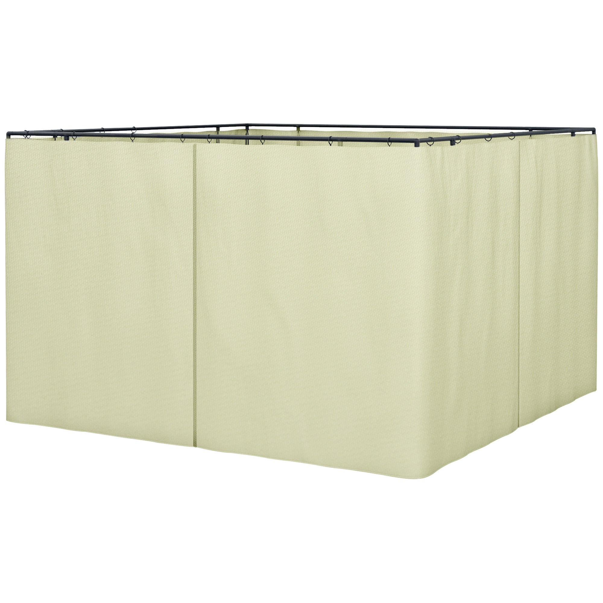Outsunny Outdoor Privacy Curtain 4-Panel Sidewalls for 3 x 3 (M) Gazebos Beige  | TJ Hughes