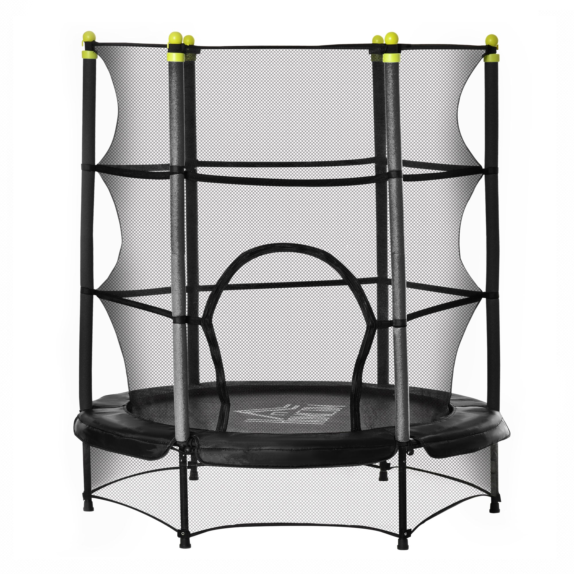 HOMCOM 5.2FT Kids Trampoline with Safety Enclosure - Indoor Outdoor - Black  | TJ Hughes White