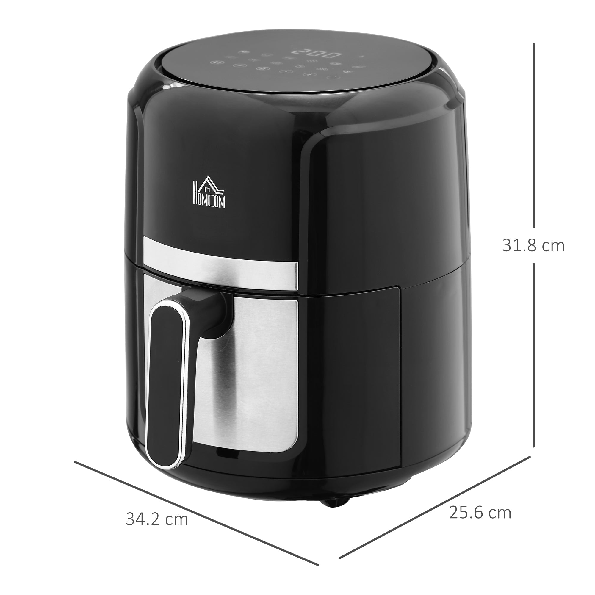 HOMCOM Digital Air Fryer 4L - Black  | TJ Hughes