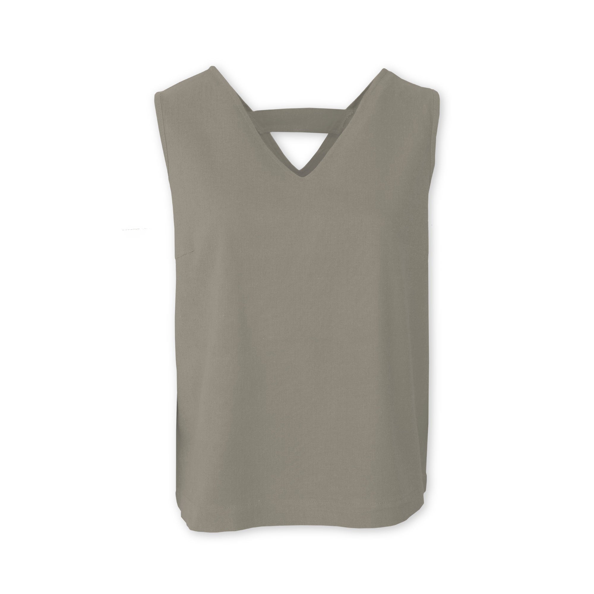 Charlotte West Linen Sleeveless Top - Stone Grey - Stone