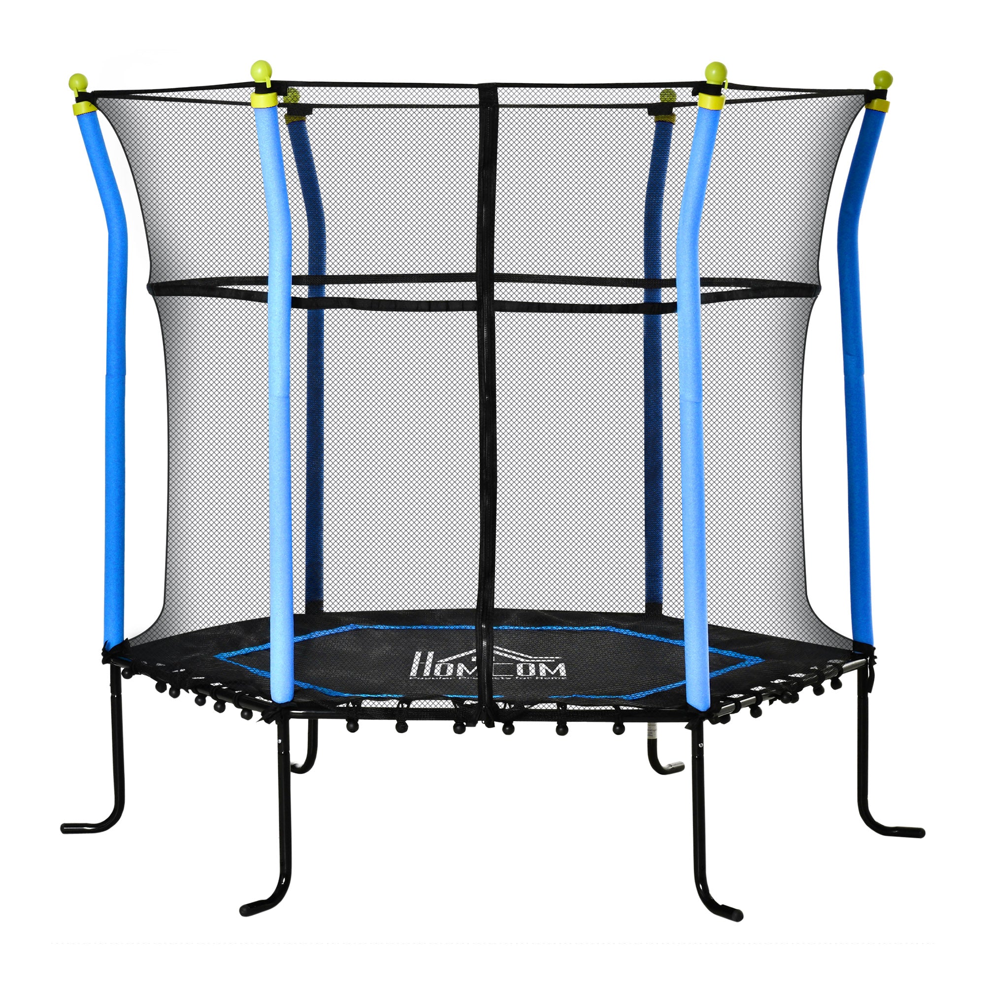 HOMCOM 5.2FT Kids Trampoline With Enclosure Indoor Outdoor for 3-10 Years Blue  | TJ Hughes