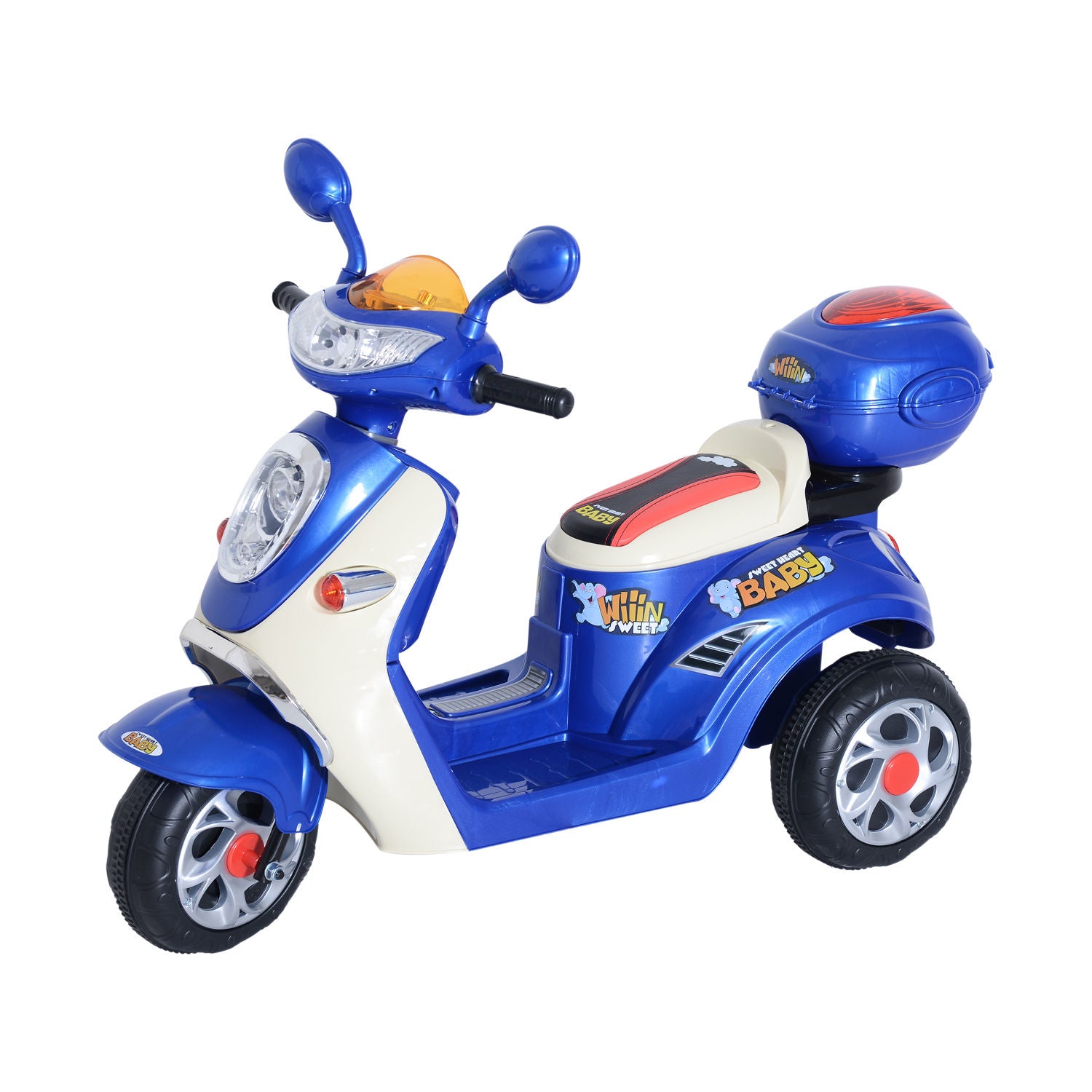 Electric Ride on Toy Tricycle Car - Blue - HOMCOM  | TJ Hughes