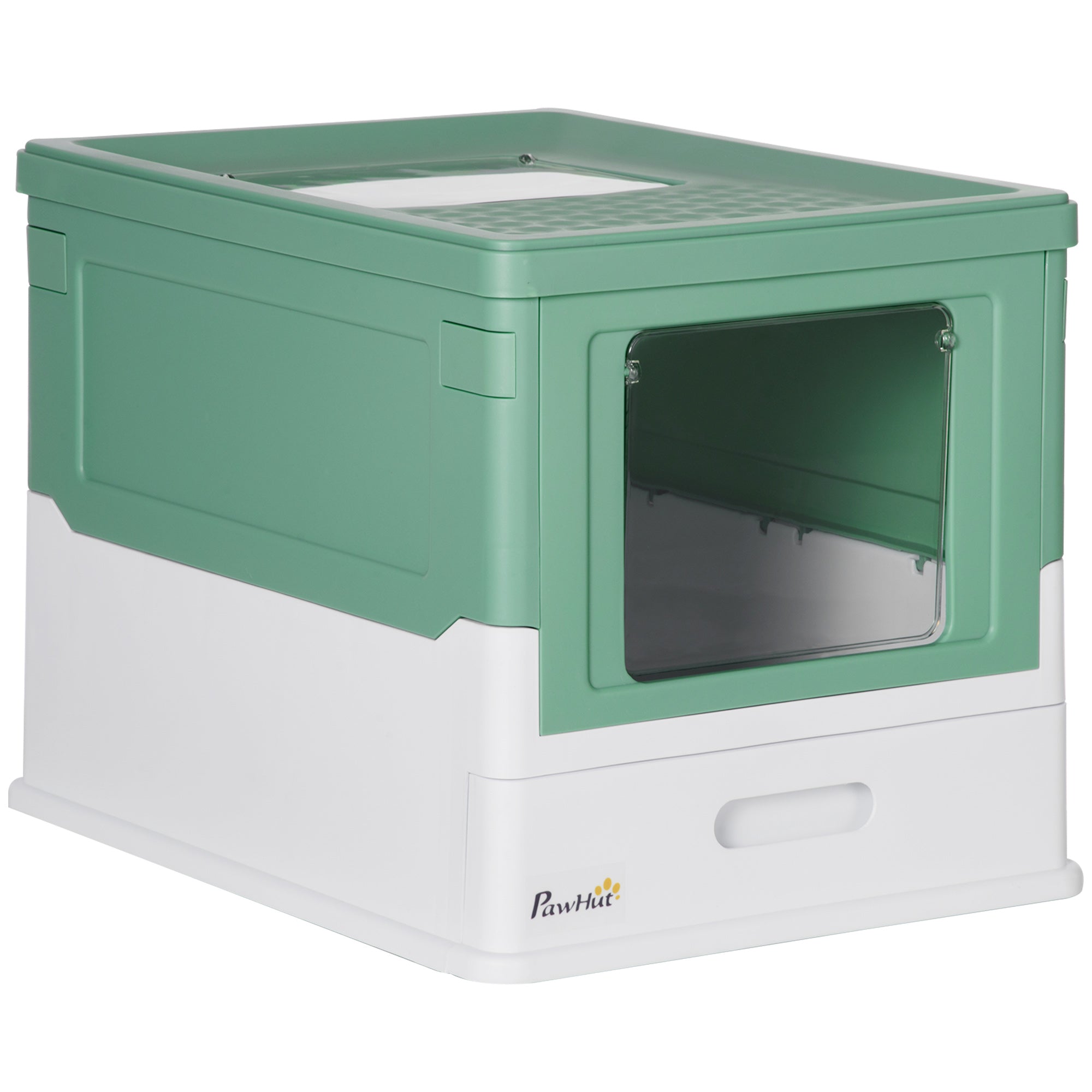 PawHut Hooded Cat Litter Box - Portable Pet Toilet w/ Scoop - Tray - Green  | TJ Hughes