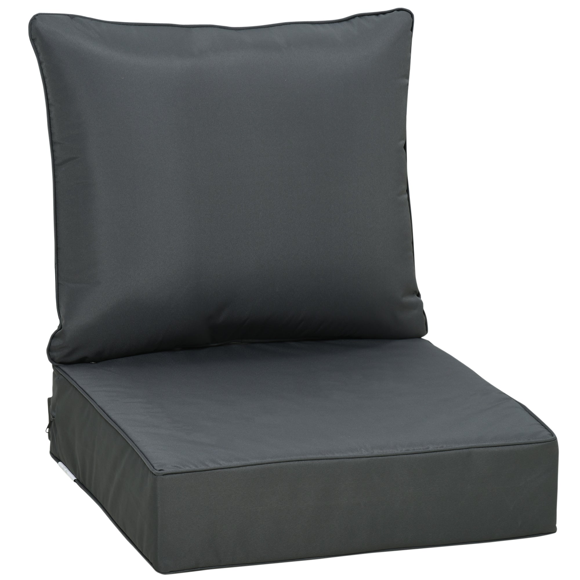 Outsunny Outdoor Seat and Back Cushion Set - Deep Seating Chair Cushion - Grey  | TJ Hughes