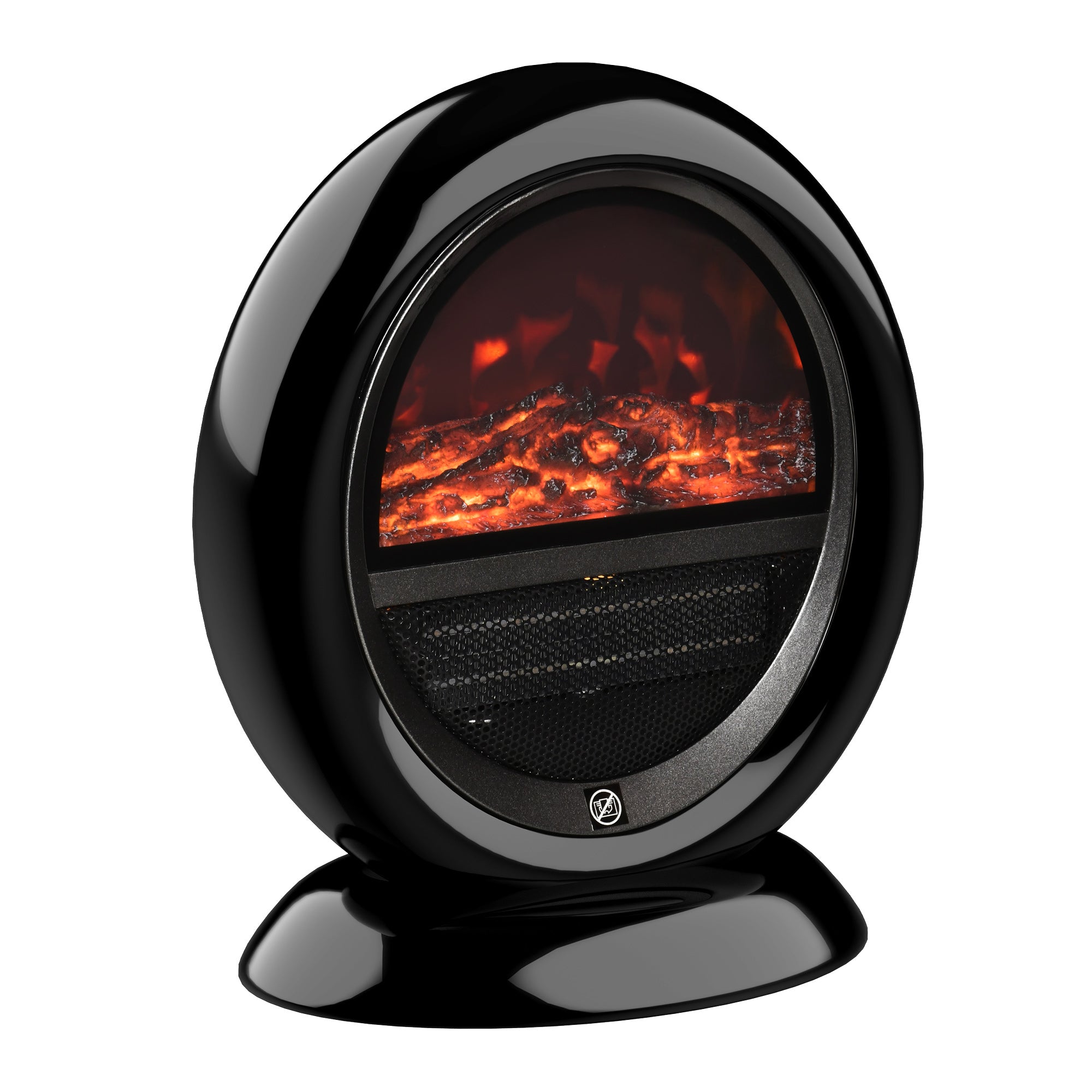 HOMCOM Freestanding Electric Fireplace Indoor Space Table Top Heater with Realistic Flame Effect - Rotatable Head - Overheating Protection - 1500W - B