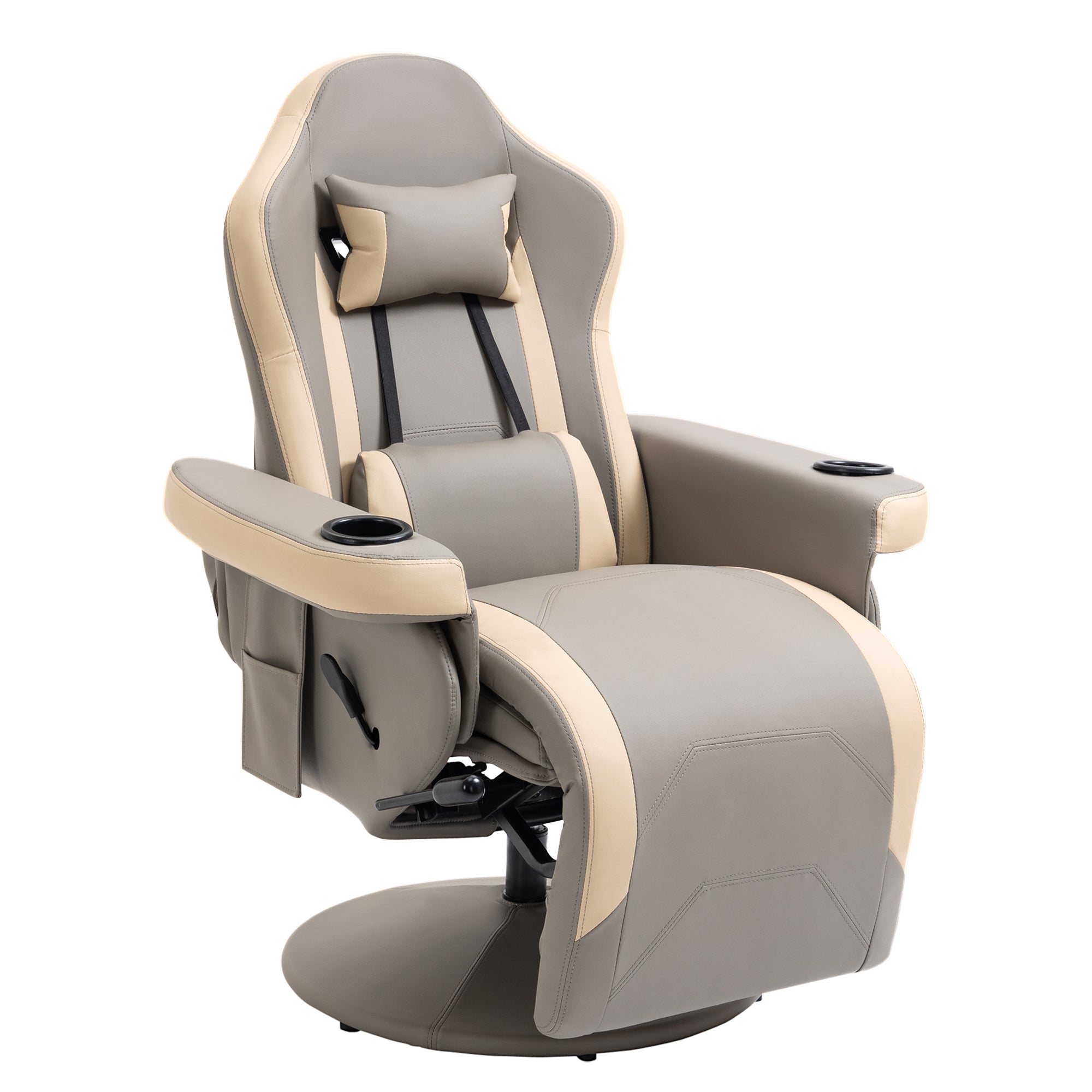 HOMCOM Manual Recliner Armchair PU Sofa Chair w/ Footrest & 135deg Reclining  | TJ Hughes