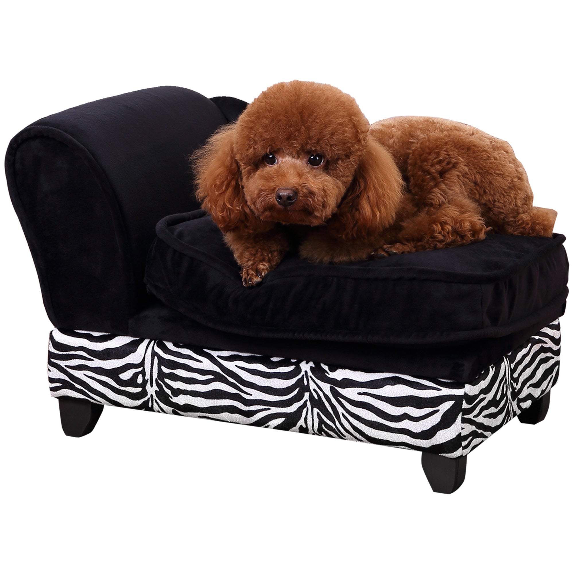 PawHut Dog Sofa Elevated Pet Chair Cat Couch w/ Hidden Under Seat Storage  | TJ Hughes Black