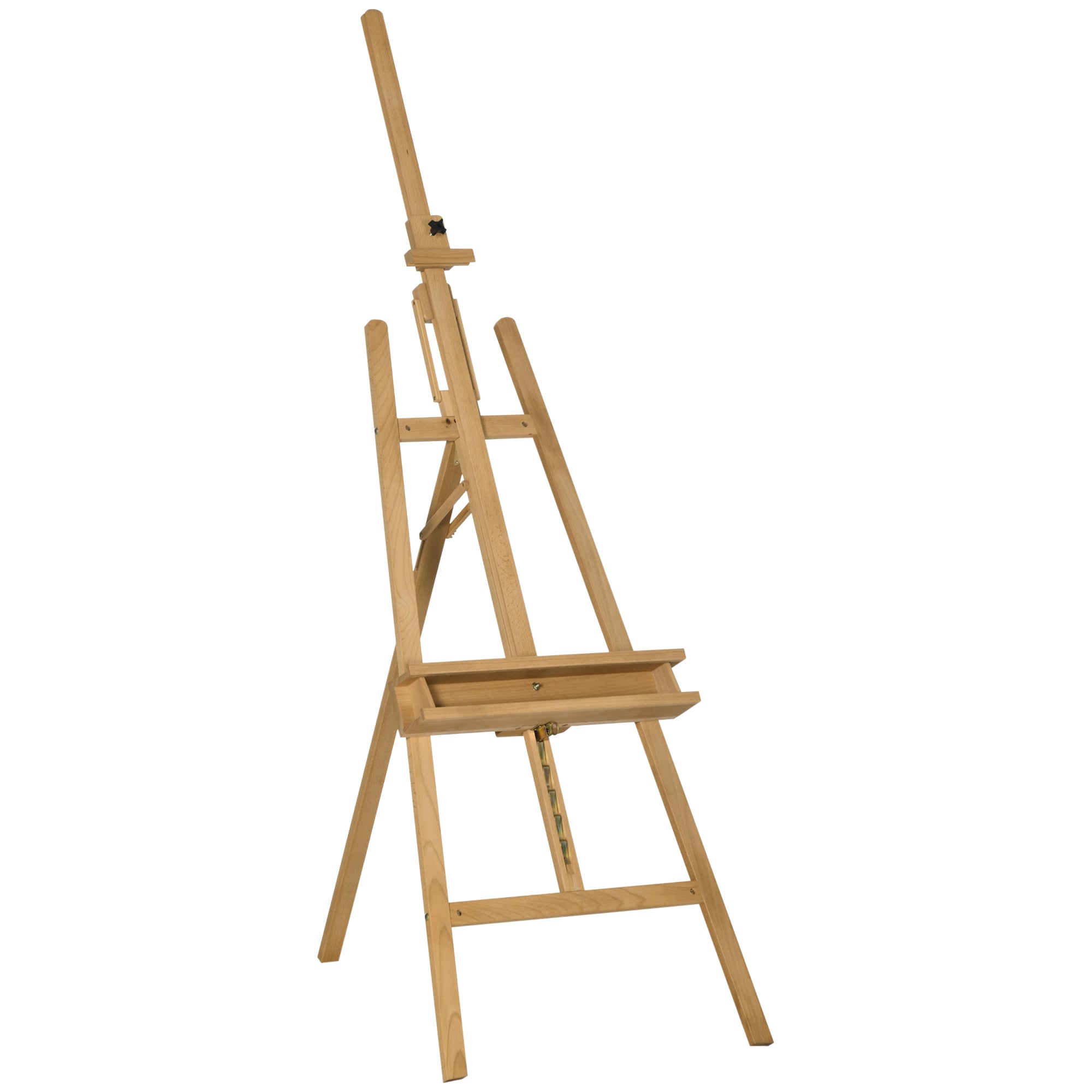 Vinsetto Artist Easel Stand for Wedding Sign with Brush Holder - Beech Wood A-Frame Tripod Studio Easel - Portable Adjustable Art Stand for Painting -