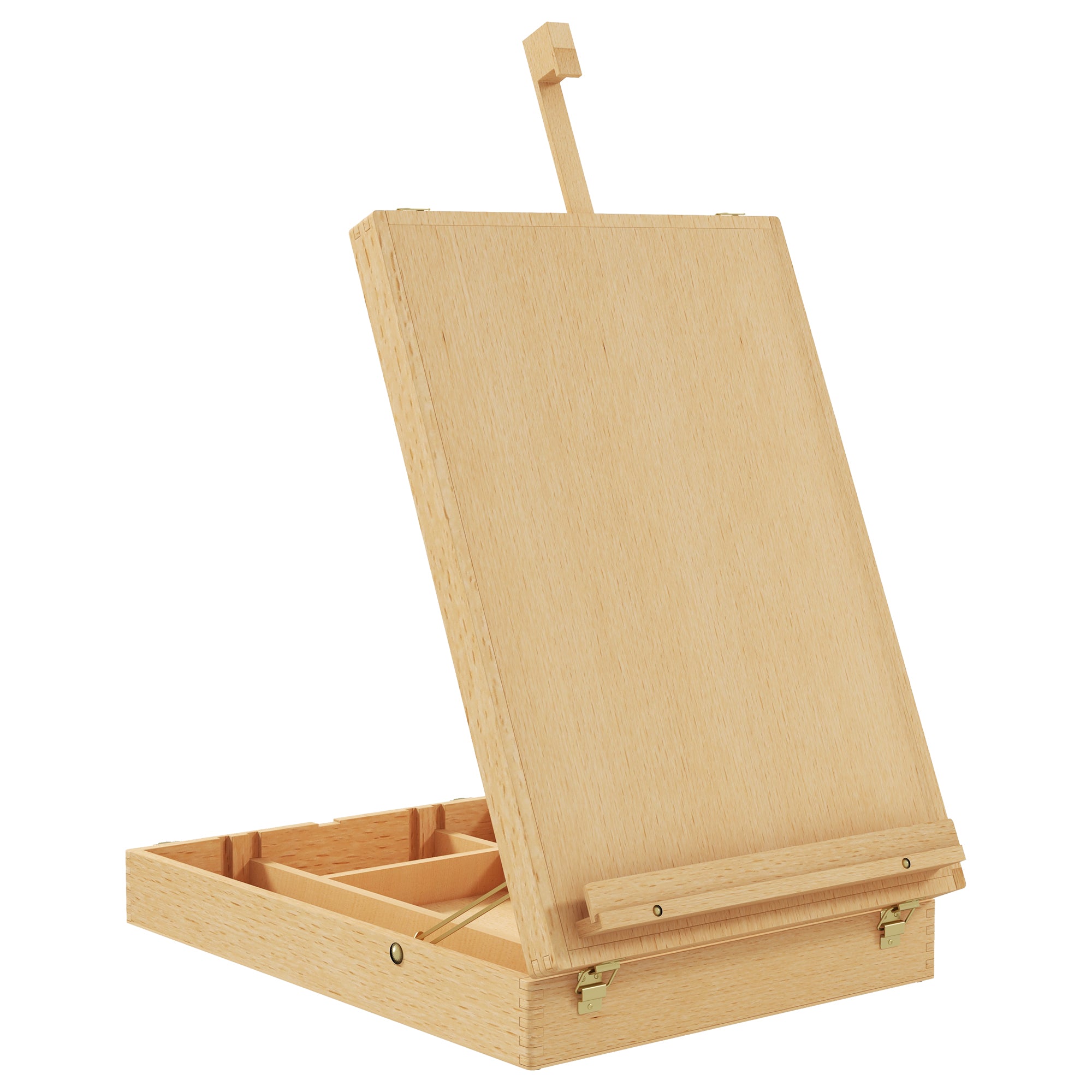 Vinsetto Wooden Table Easel Box Hold Canvas up to 61cm - Adjustable Beechwood Storage Table Box Easel - Portable Folding Artist Drawing & Sketching Bo