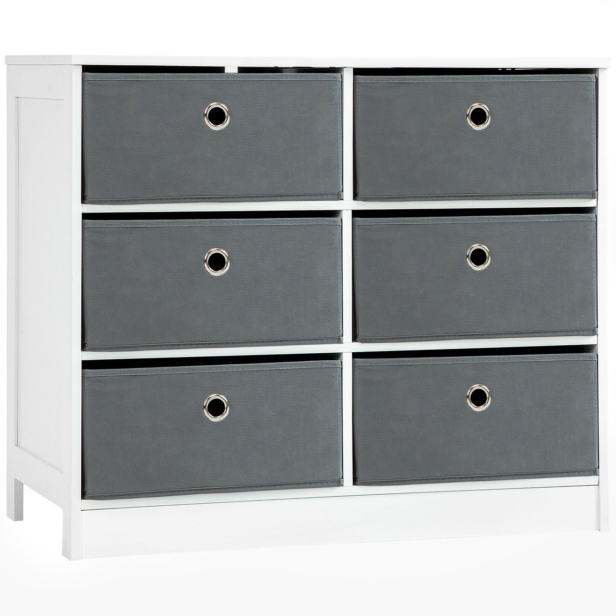HOMCOM Chests of Drawer Fabric Dresser Storage Cabinet w/ 6 Drawers for Bedroom  | TJ Hughes