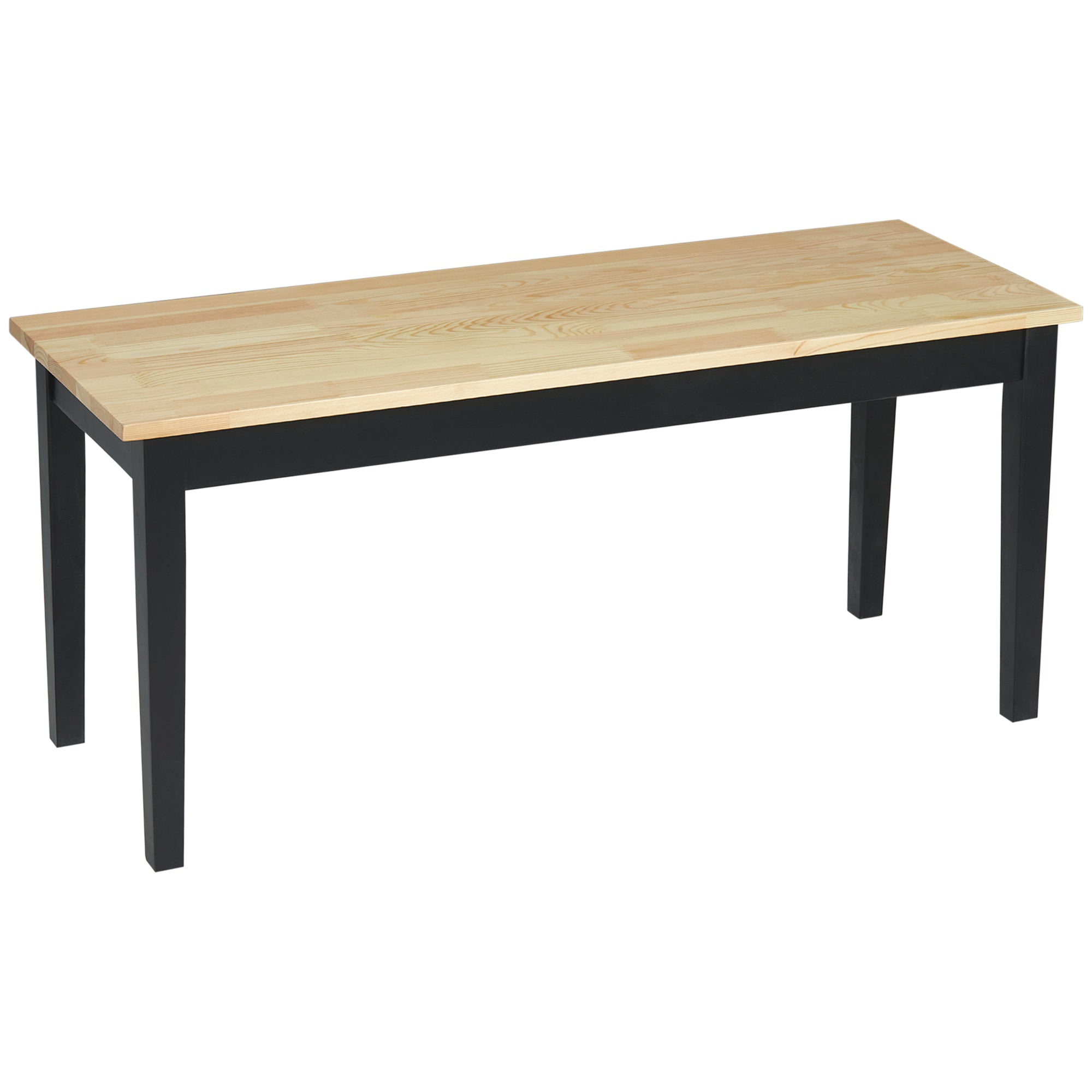 HOMCOM Wood Dining Bench Wooden Bench for 2 People - Natural Wood Effect  | TJ Hughes Natural