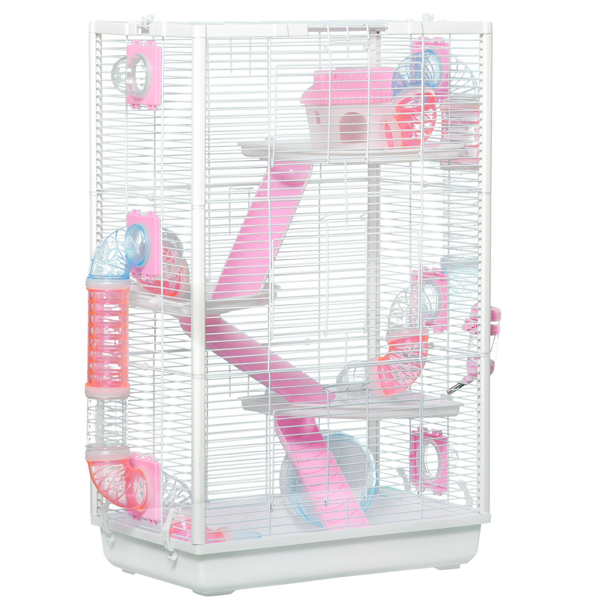 PawHut Hamster Cage with Tubes - Gerbil Cage w/ Detachable Bottom - Ramps  | TJ Hughes