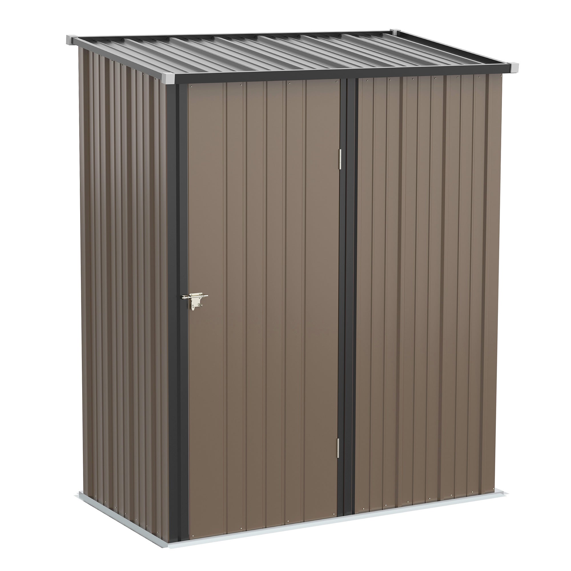 Outsunny Outdoor Storage Shed Steel Garden Shed w/ Lockable Door for Backyard  | TJ Hughes