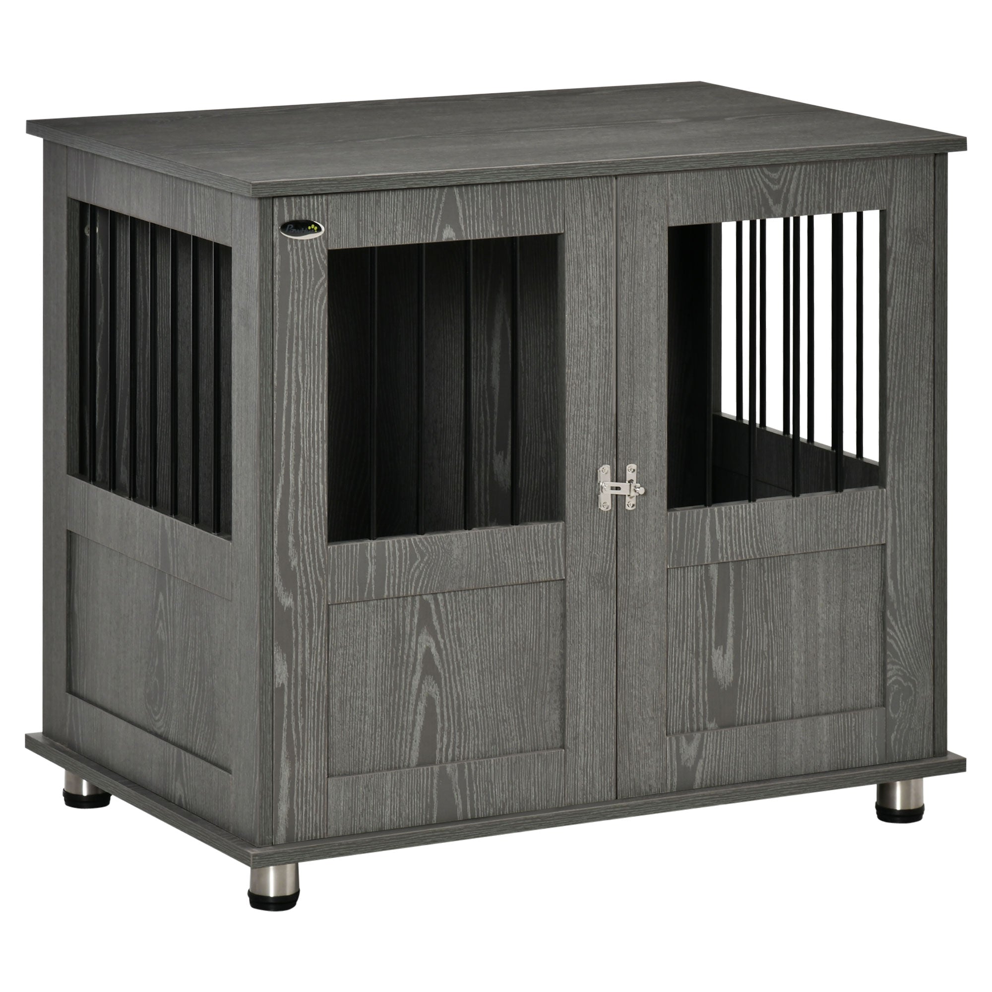 PawHut Dog Crate Kennel Cage for Small Medium Dog - Indoor End Table - Grey  | TJ Hughes