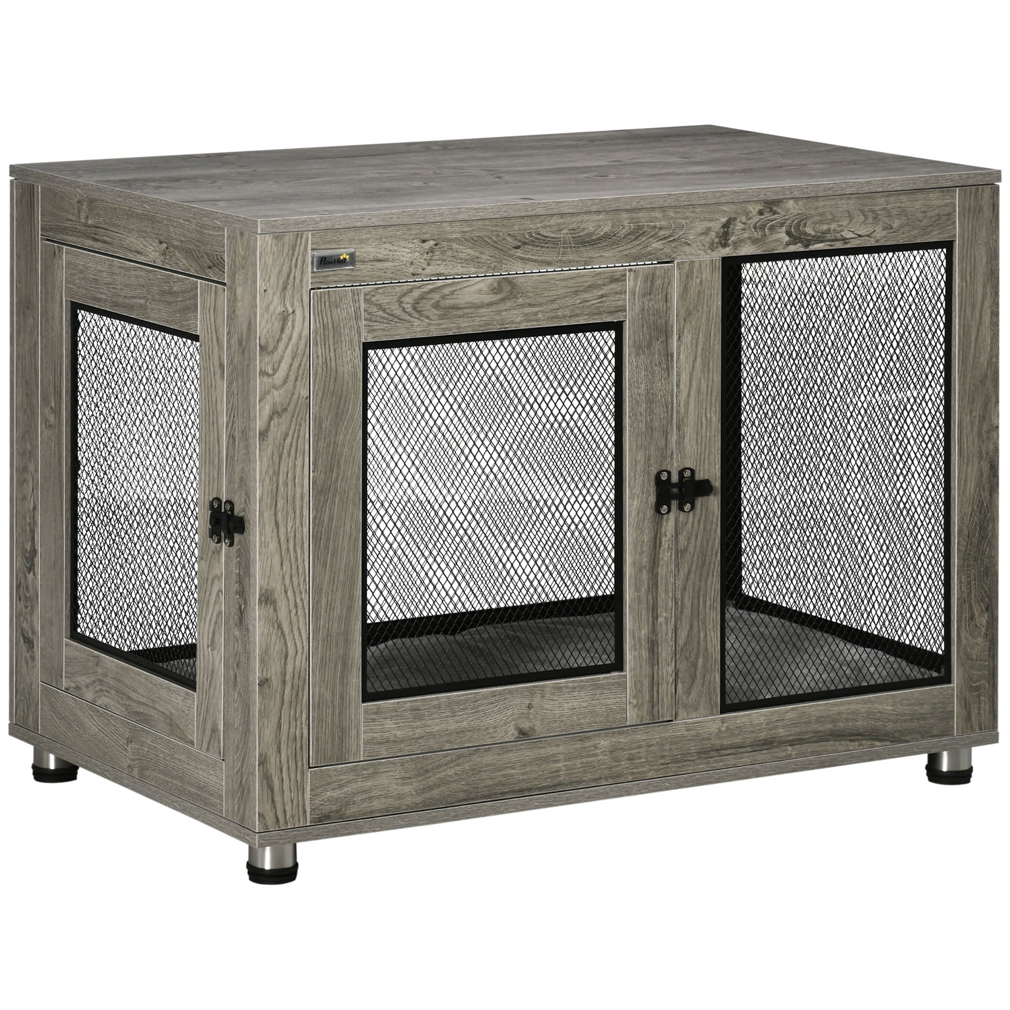PawHut Pet Crate End Table w/ Soft Washable Cushion for Lage Medium Small Dogs - Natural  | TJ Hughes