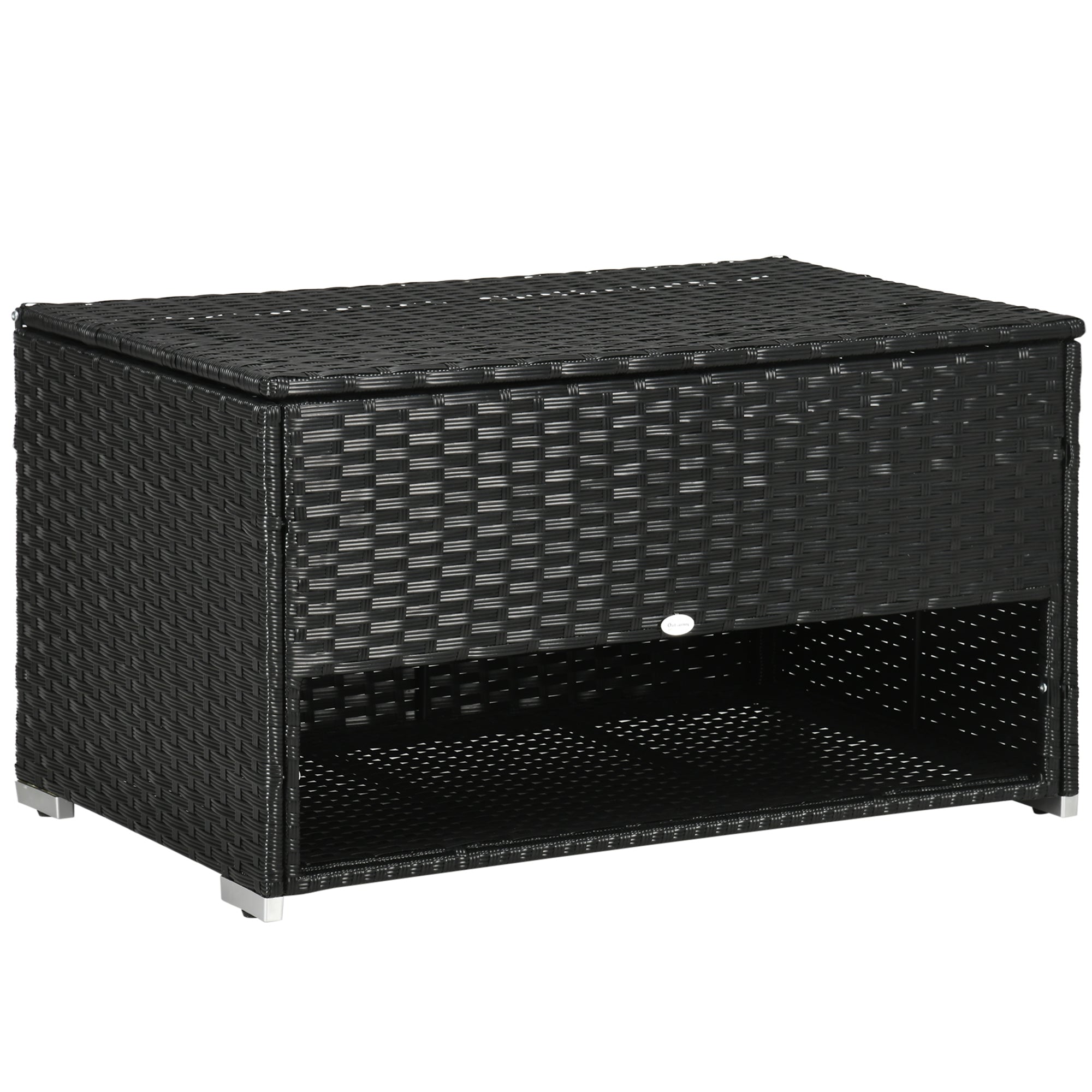 Outsunny PE Rattan Garden Storage Box for Pool w/ Shoe Layer  | TJ Hughes